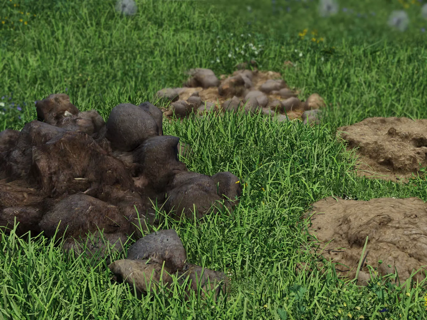 Farm animal manure set Low-poly 3D model_0