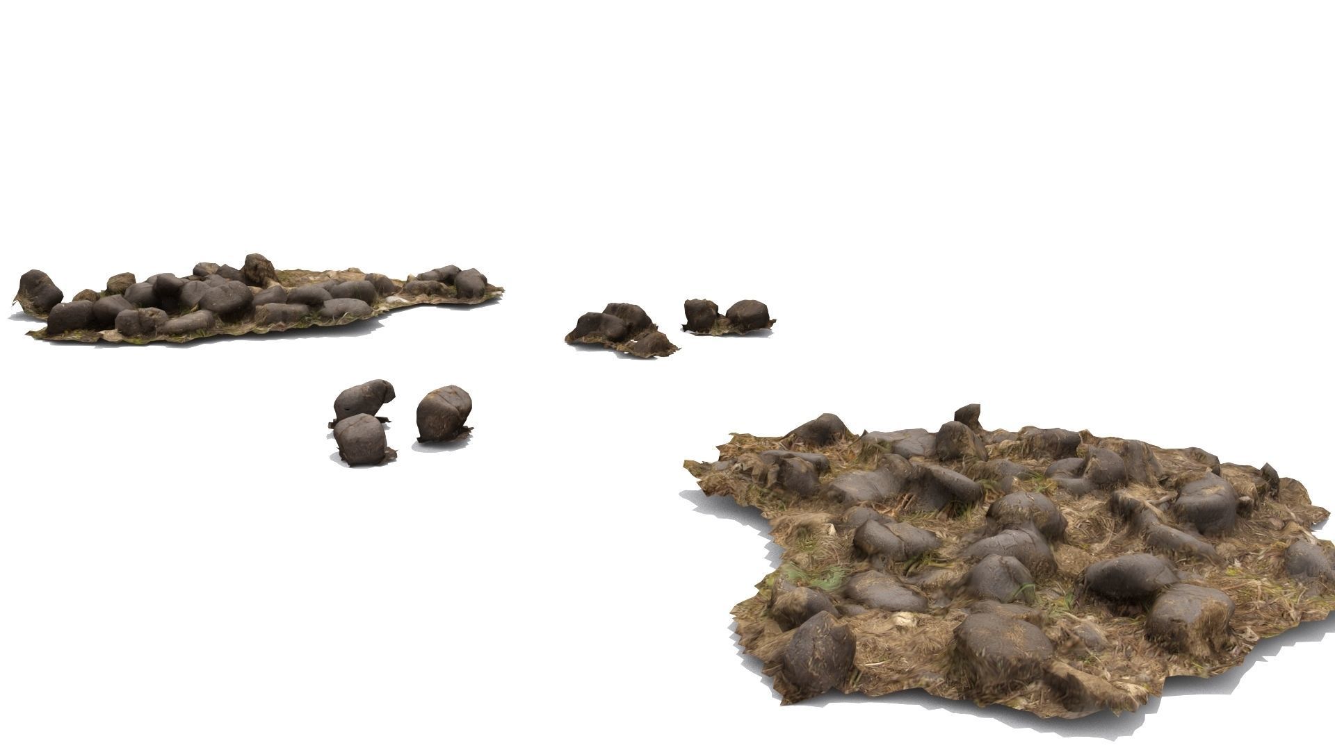 Farm animal manure set Low-poly 3D model_5
