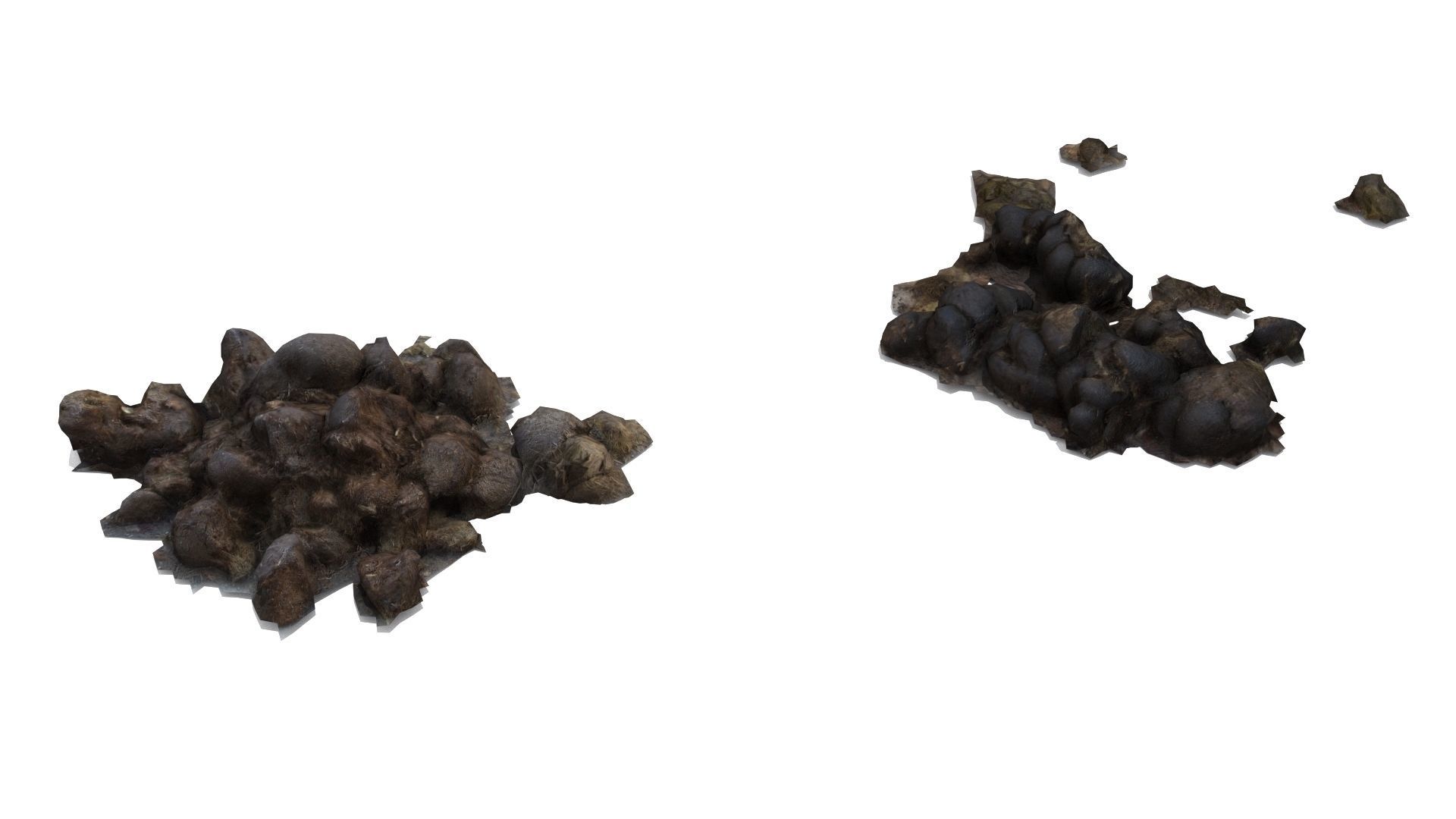 Farm animal manure set Low-poly 3D model_7