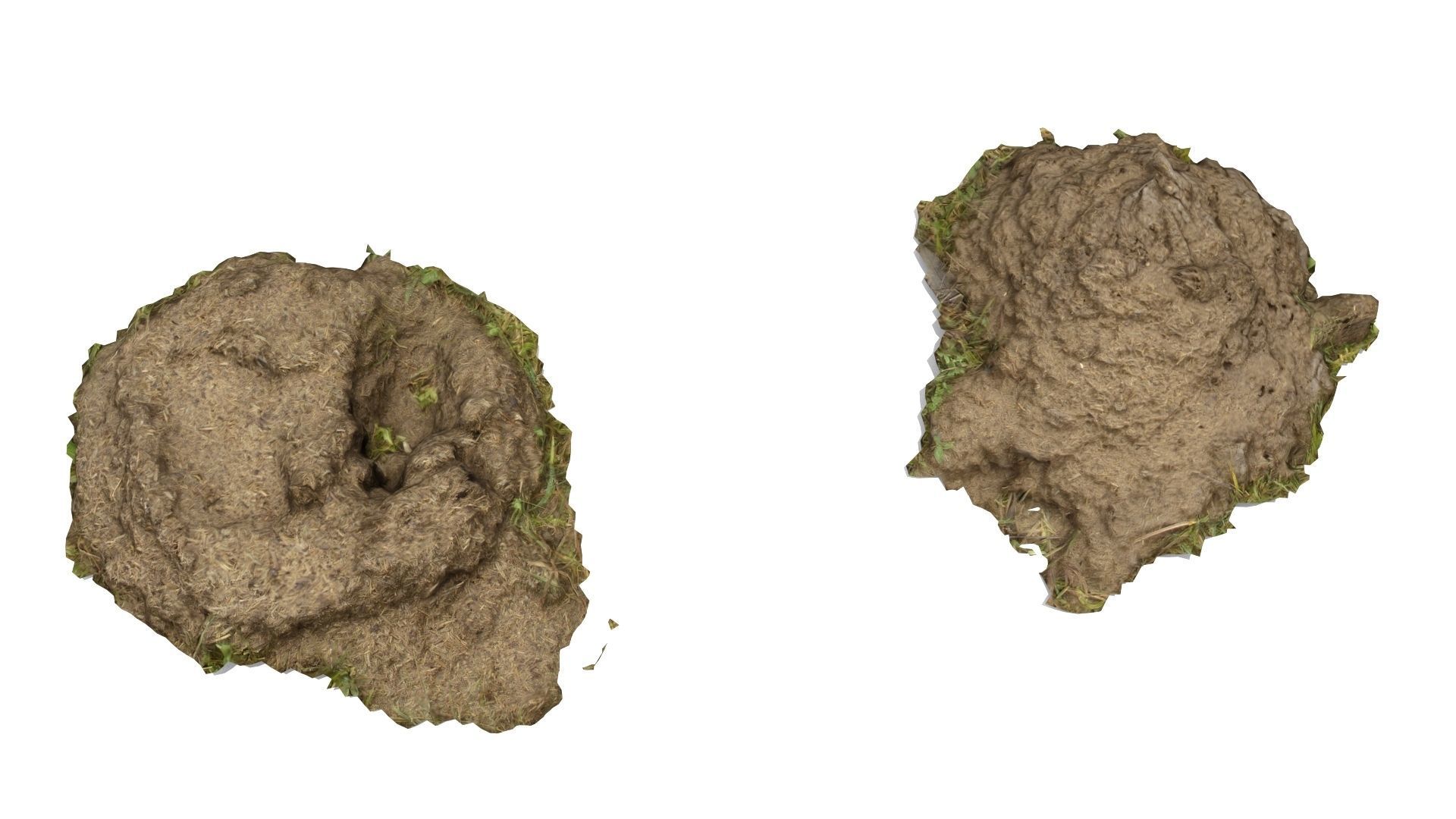 Farm animal manure set Low-poly 3D model_12