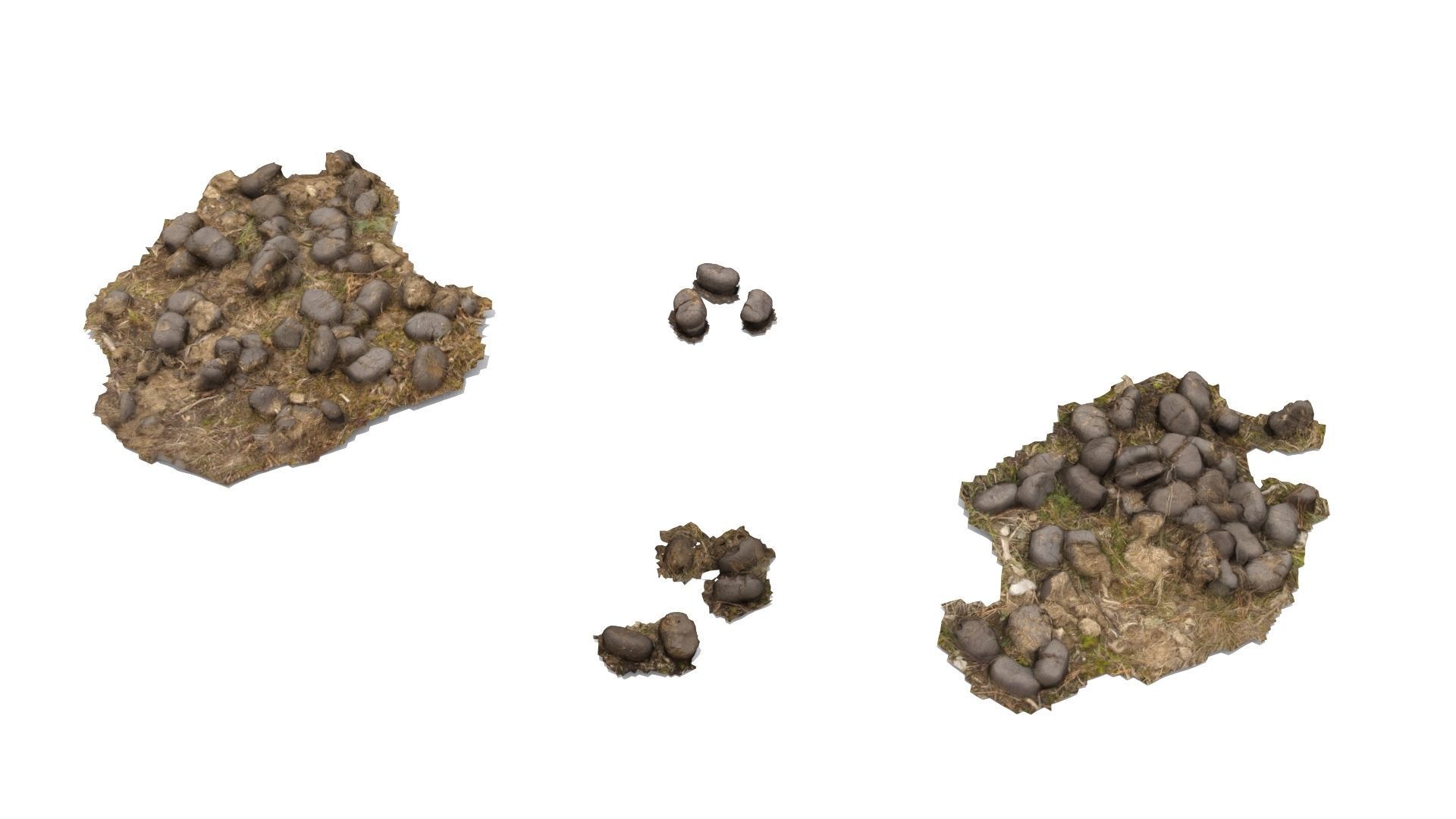 Farm animal manure set Low-poly 3D model_9