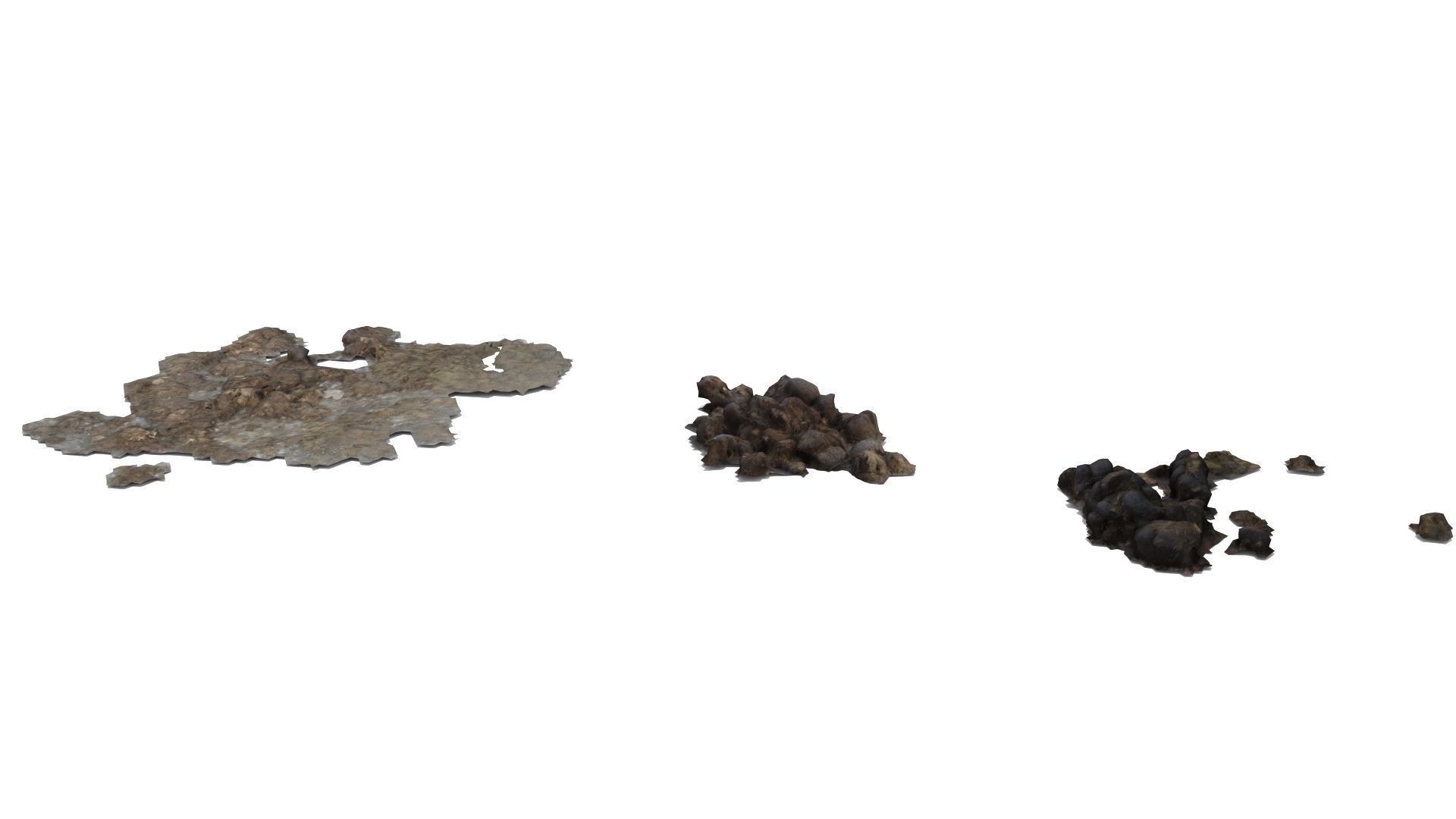 Farm animal manure set Low-poly 3D model_4