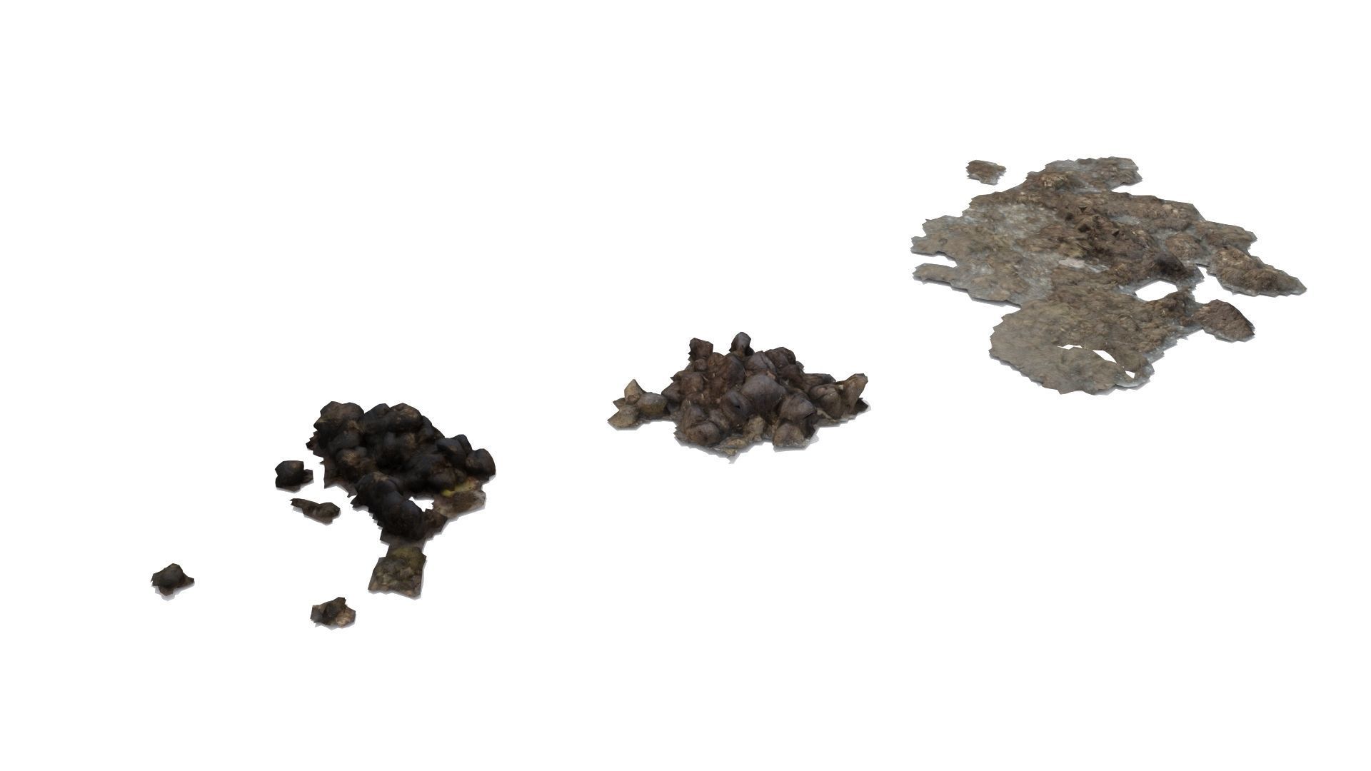 Farm animal manure set Low-poly 3D model_6