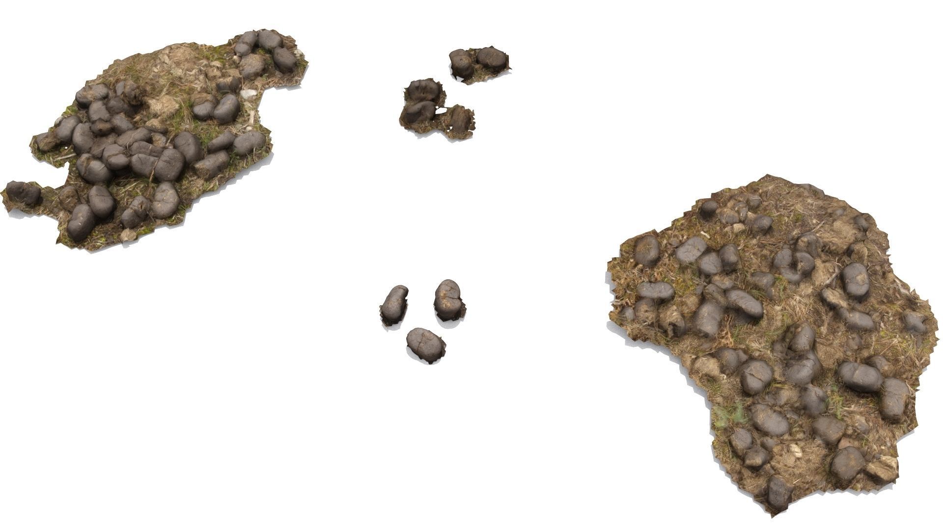 Farm animal manure set Low-poly 3D model_13