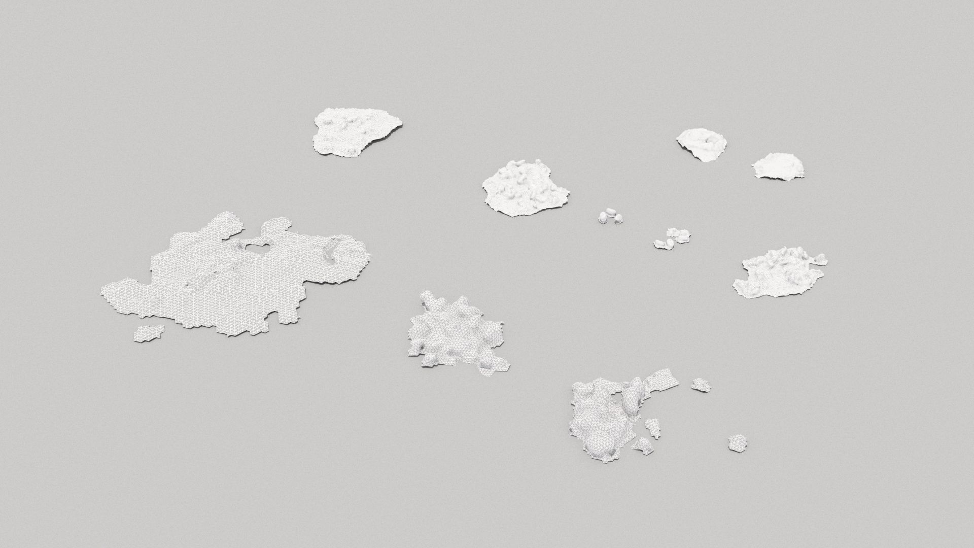 Farm animal manure set Low-poly 3D model_17