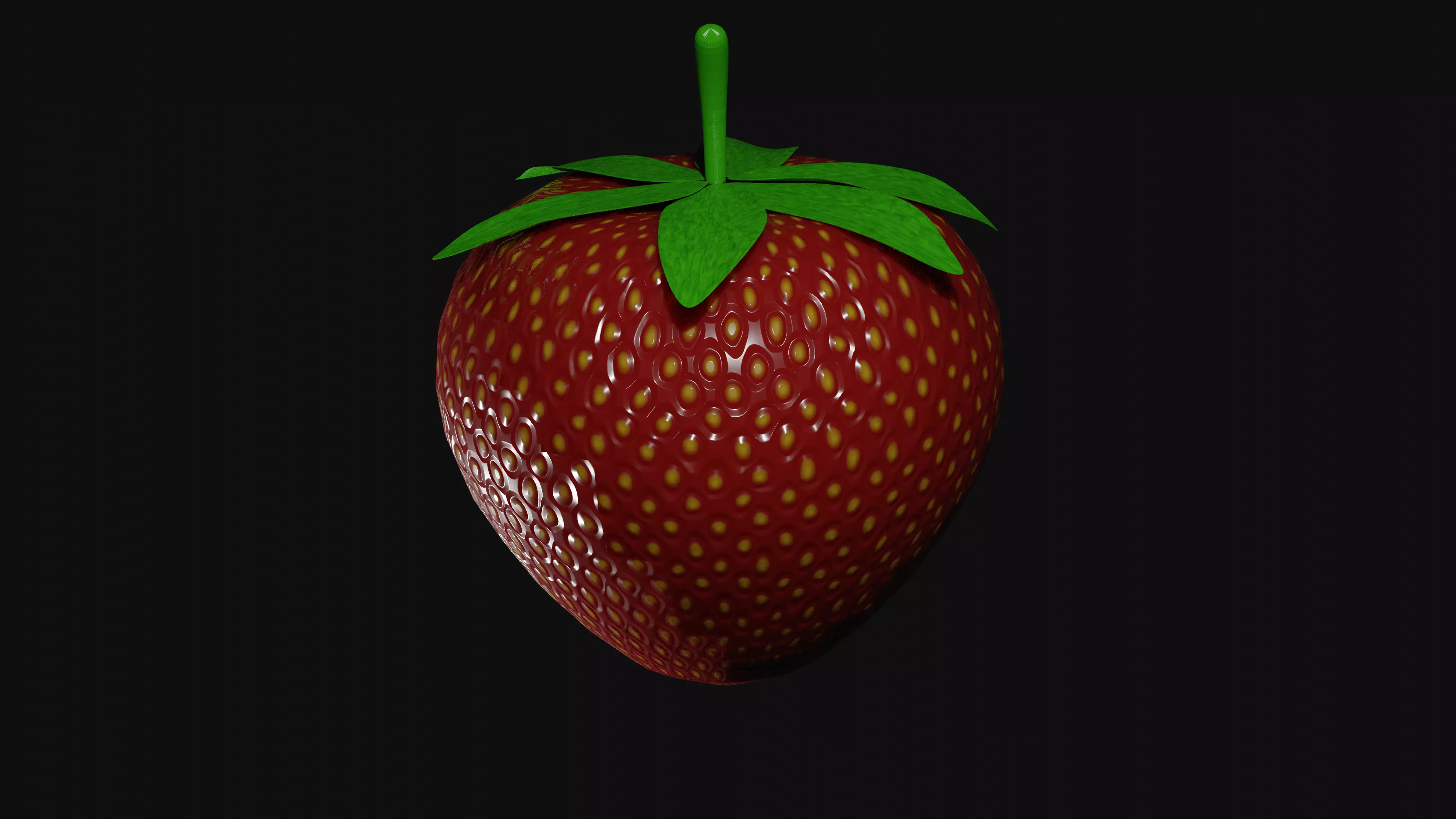 Strawberry Low-poly 3D model_0