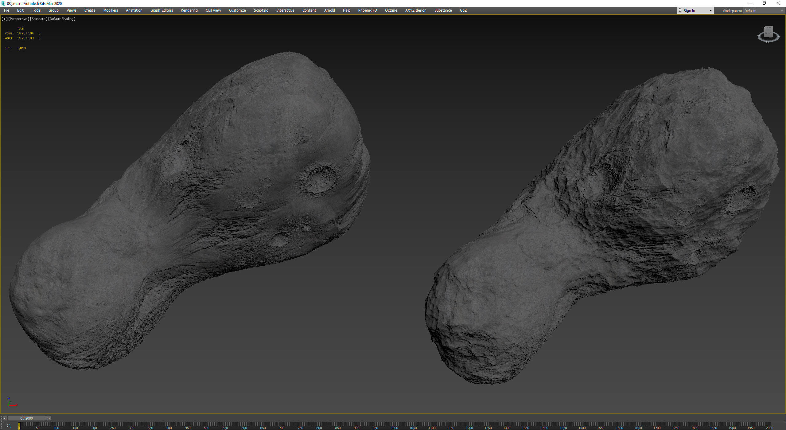 Detailed asteroids high-poly set 3D Model Collection_57