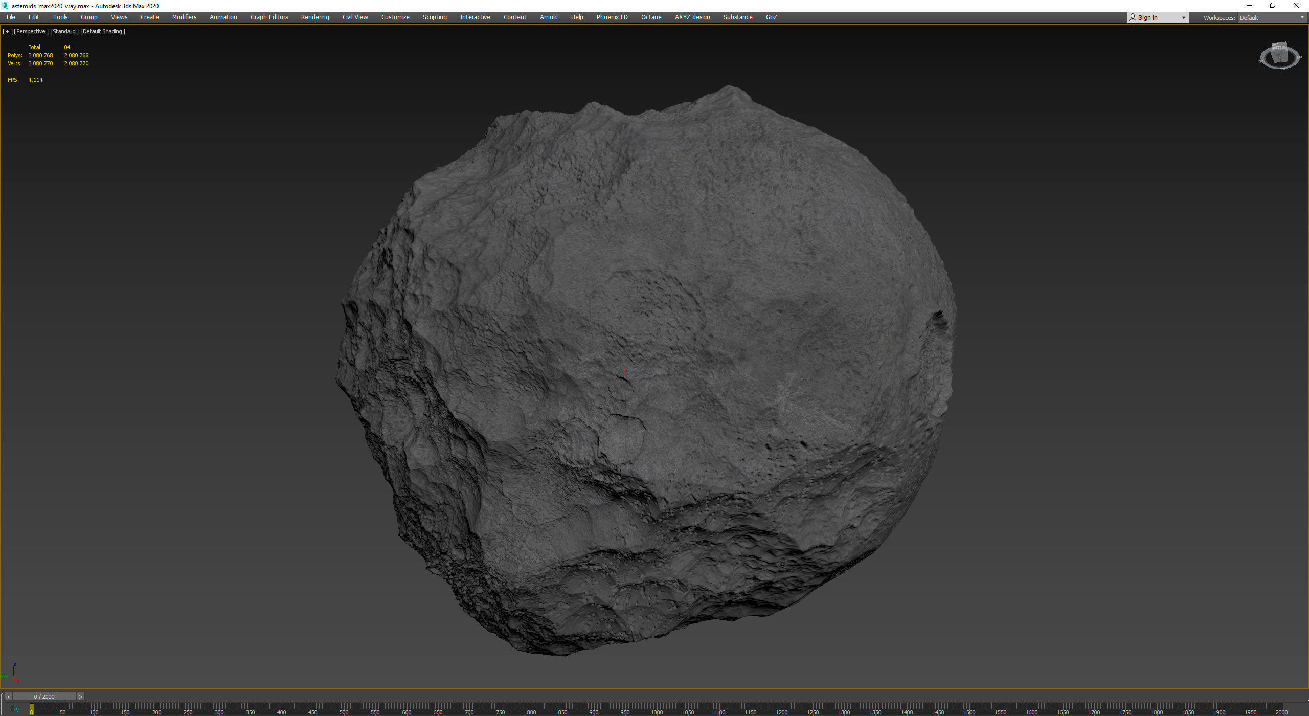 Detailed asteroids high-poly set 3D Model Collection_22