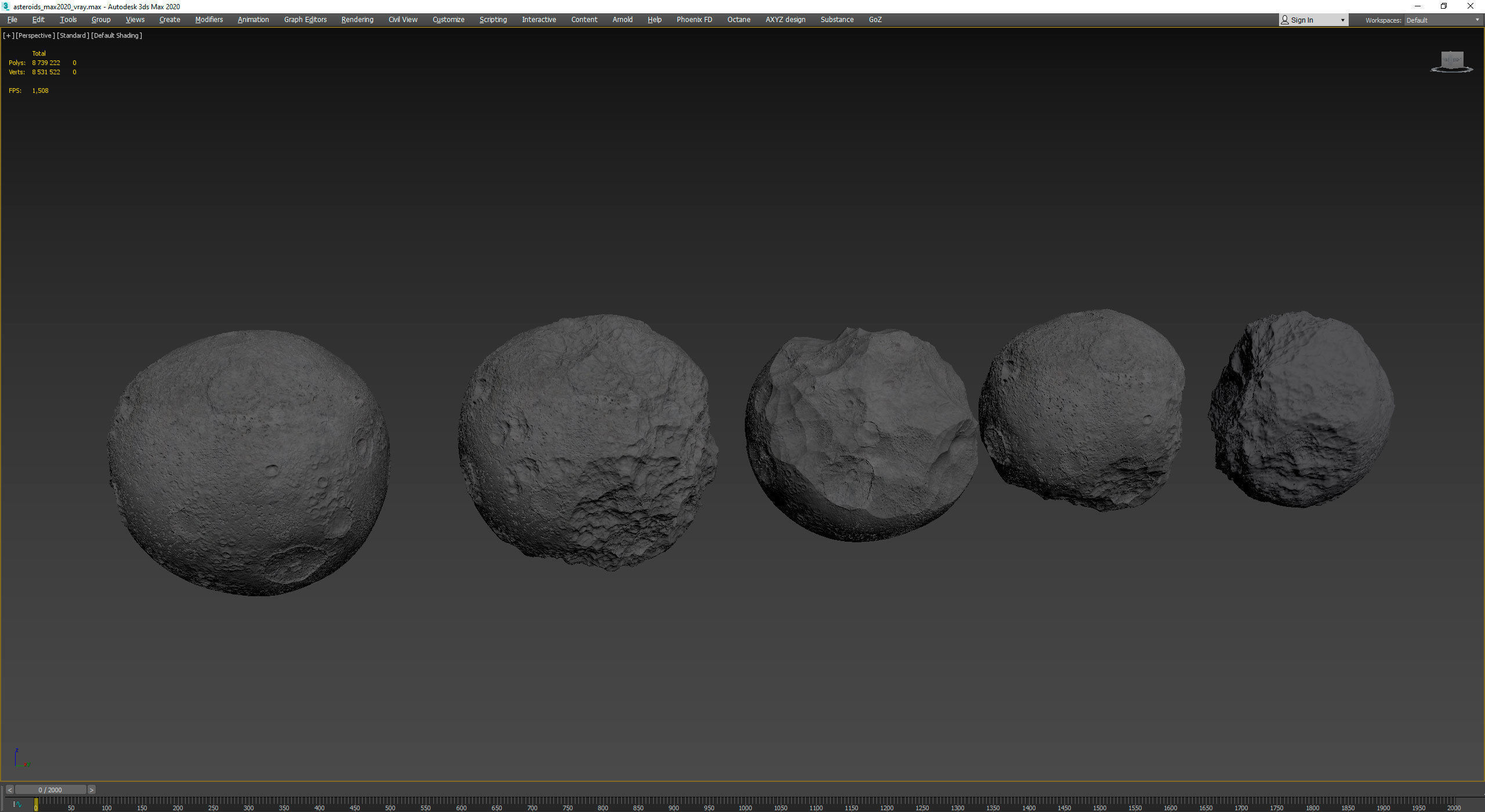 Detailed asteroids high-poly set 3D Model Collection_21
