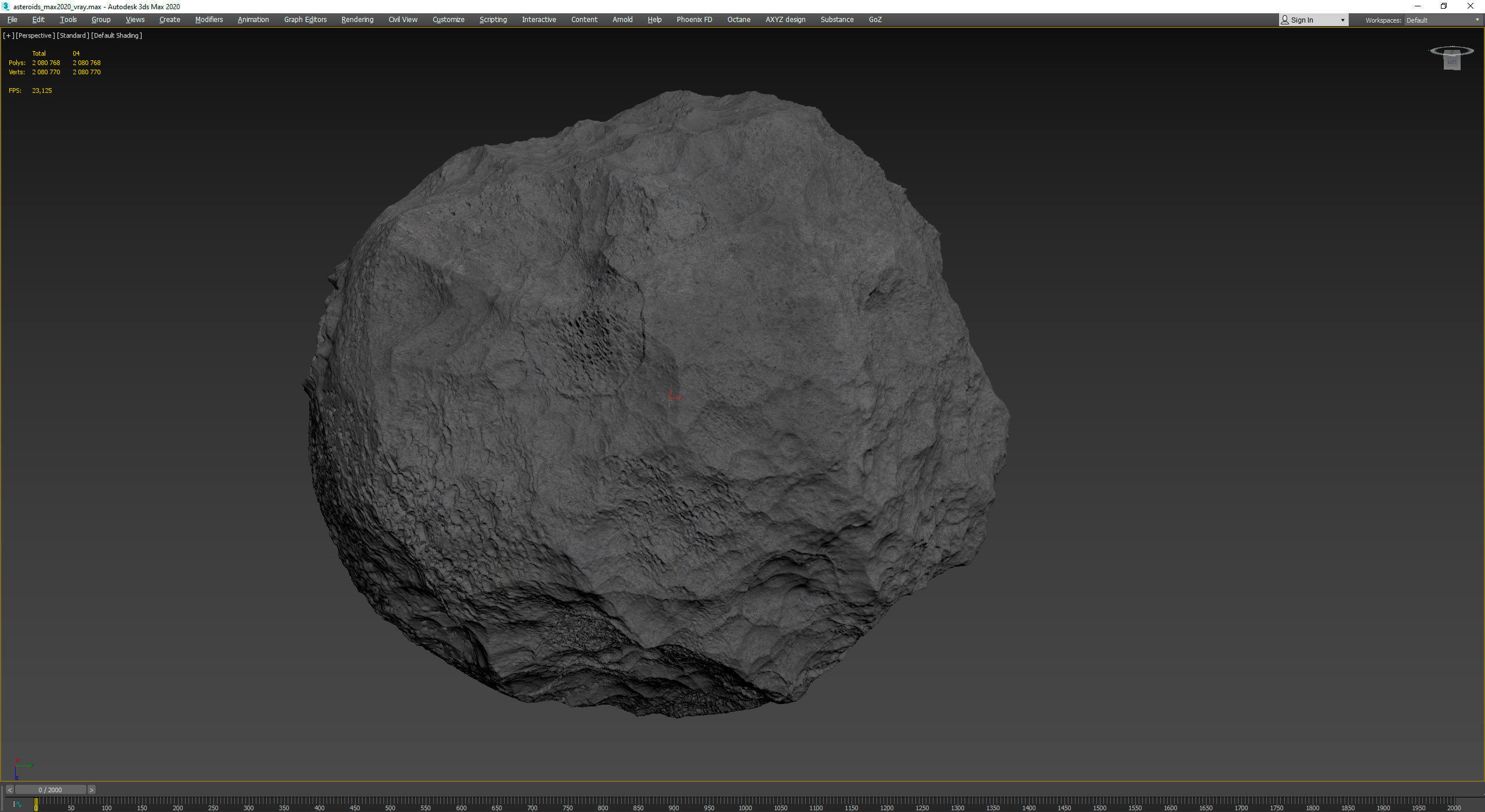 Detailed asteroids high-poly set 3D Model Collection_15