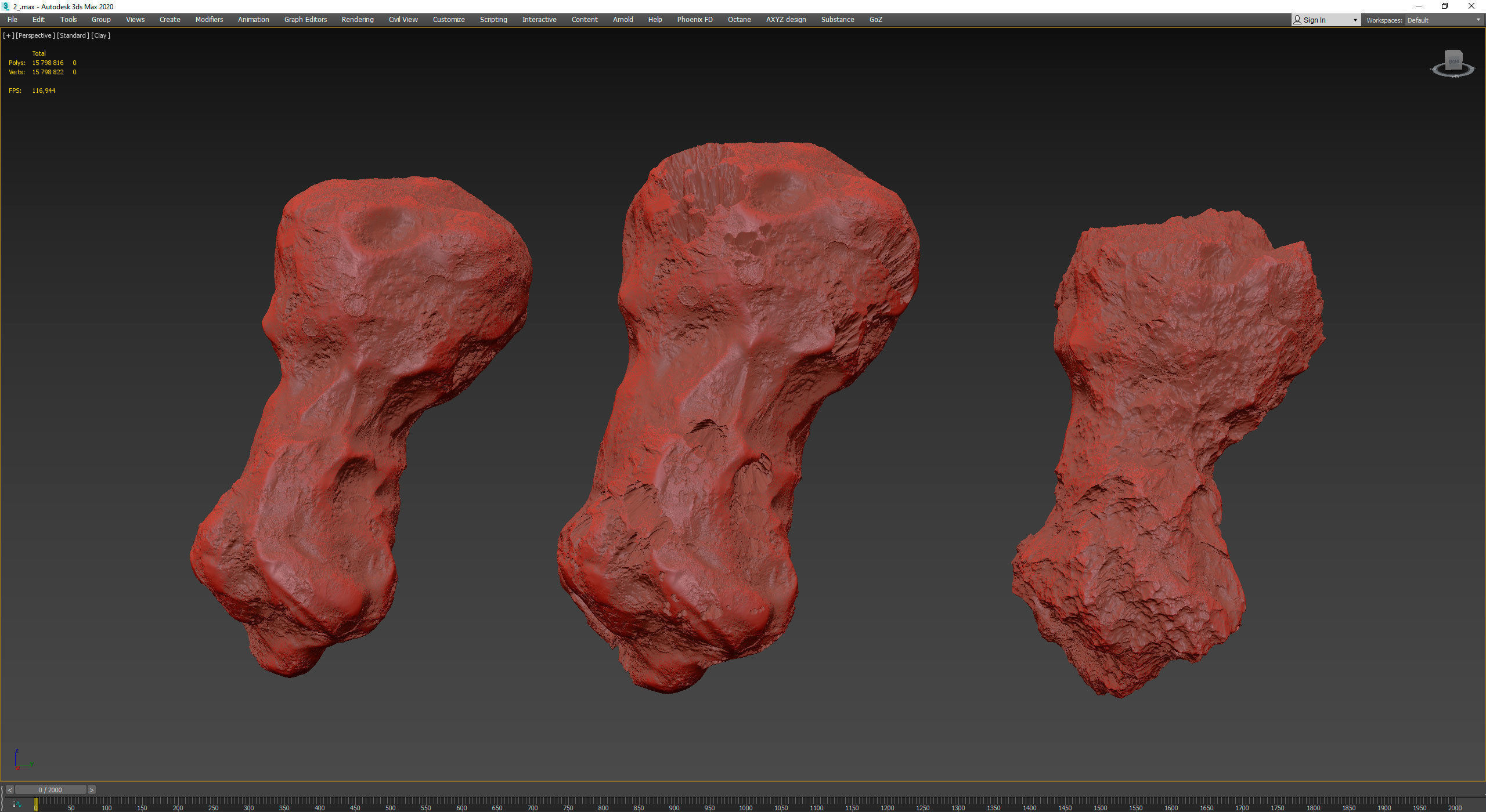 Detailed asteroids high-poly set 3D Model Collection_45