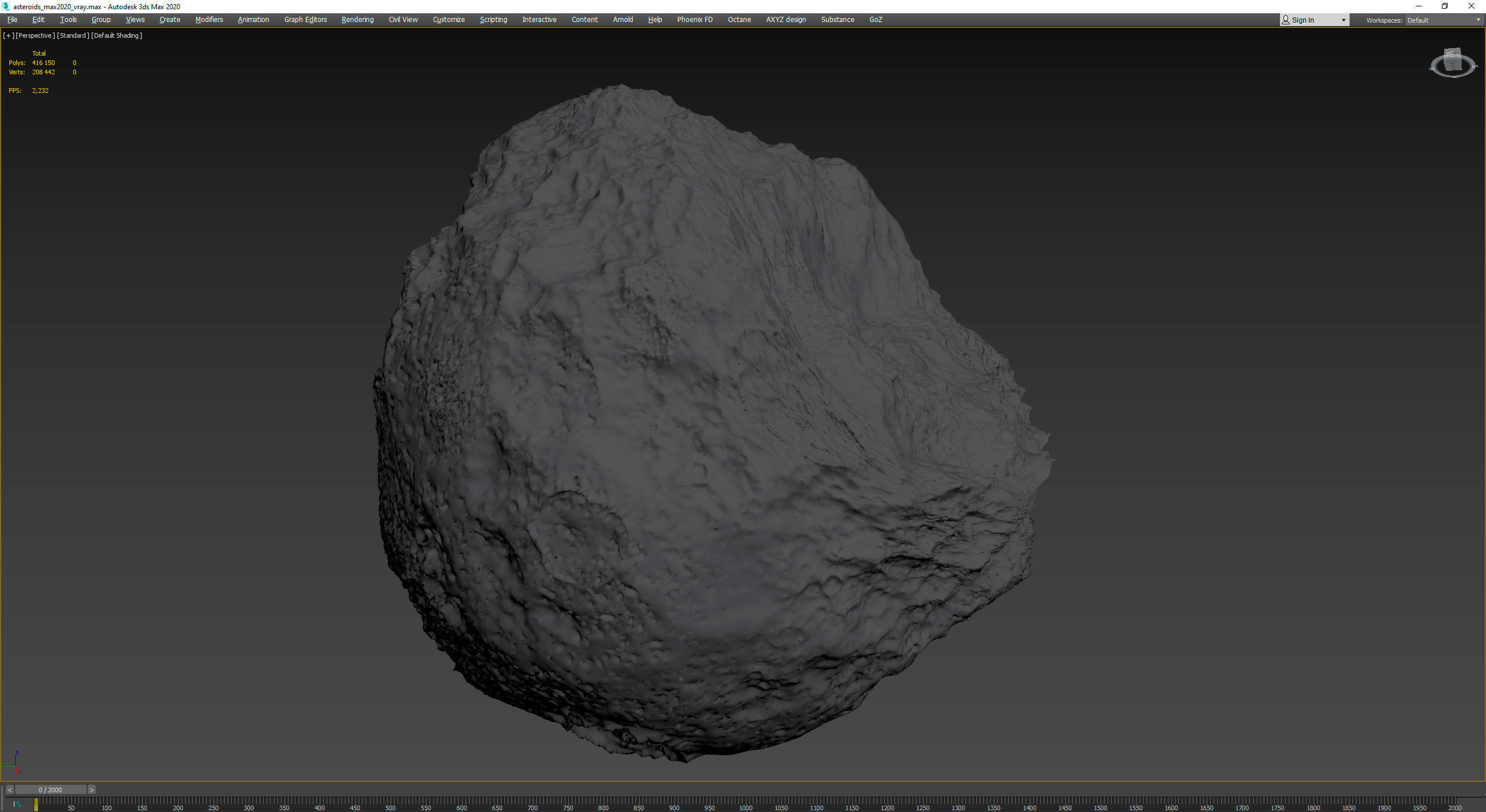 Detailed asteroids high-poly set 3D Model Collection_10