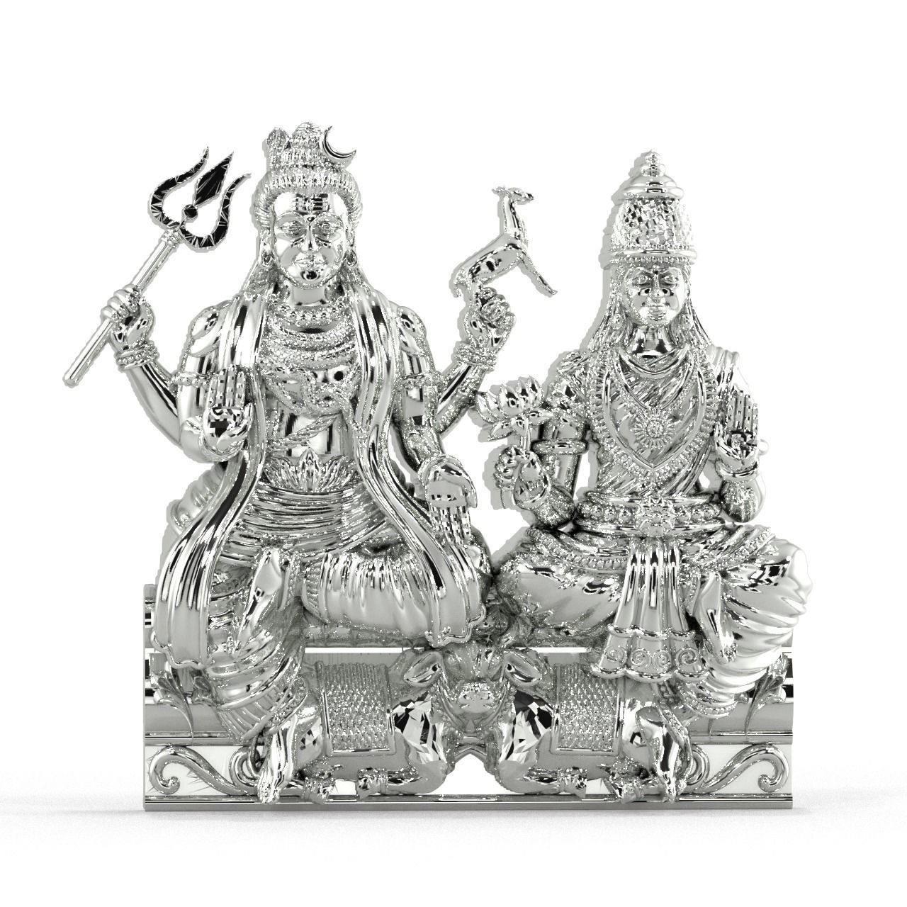 durga mata  and Shiva and ganesh Pendant  3D print model_1