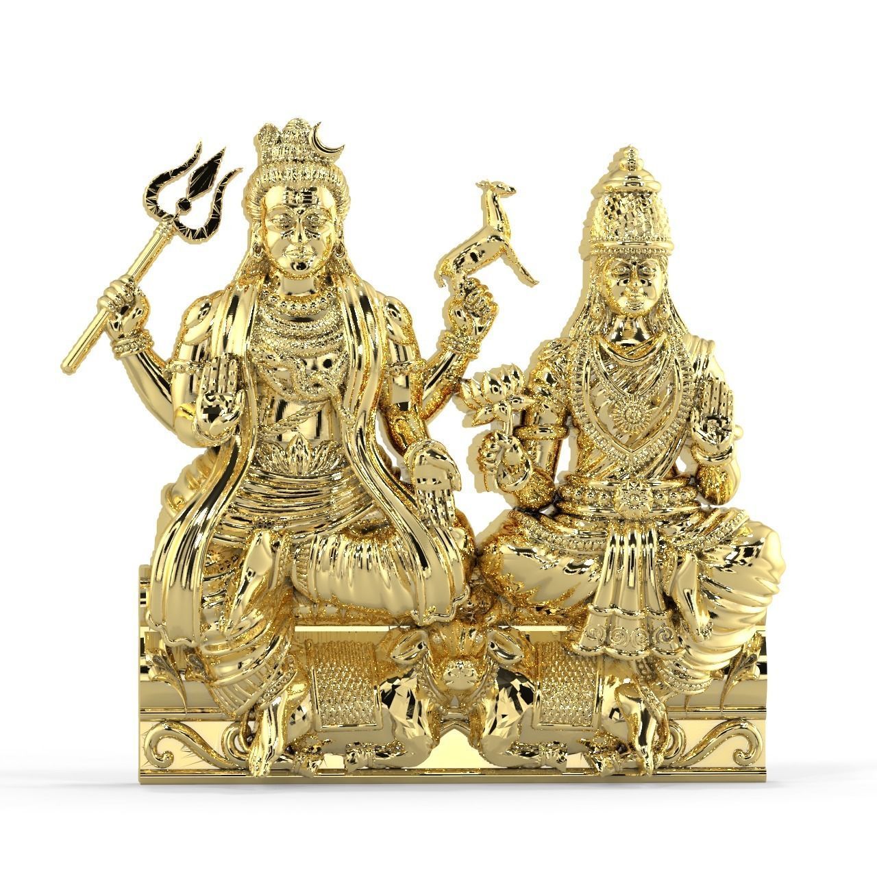 durga mata  and Shiva and ganesh Pendant  3D print model_3