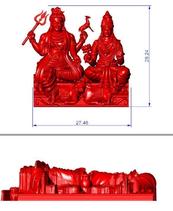 durga mata  and Shiva and ganesh Pendant  3D print model_2