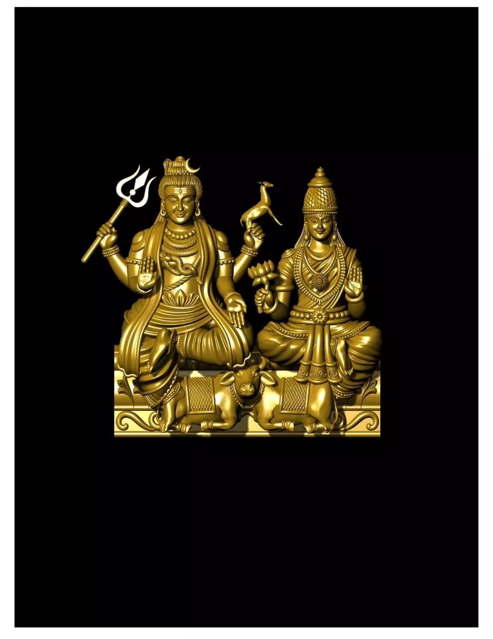 durga mata  and Shiva and ganesh Pendant  3D print model_0