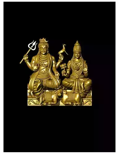 durga mata  and Shiva and ganesh Pendant  3D print model
