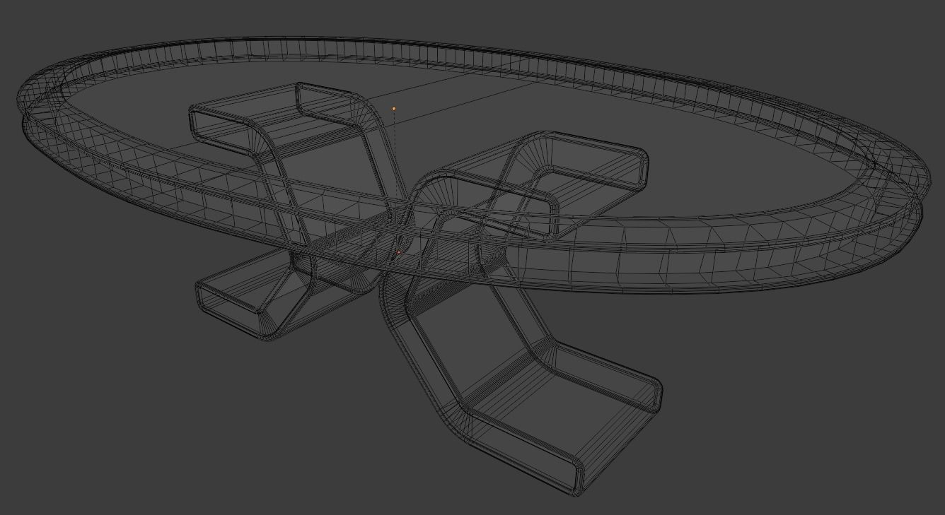 Sci-fi chair and table Low-poly 3D model_5