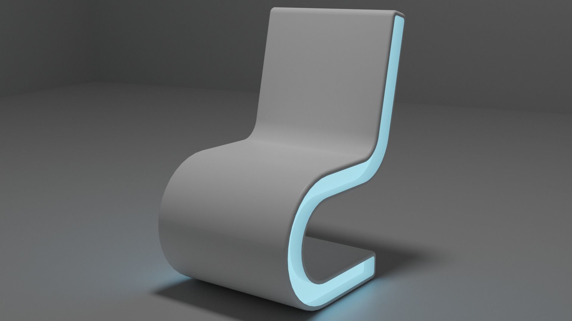 Sci-fi chair and table Low-poly 3D model_2