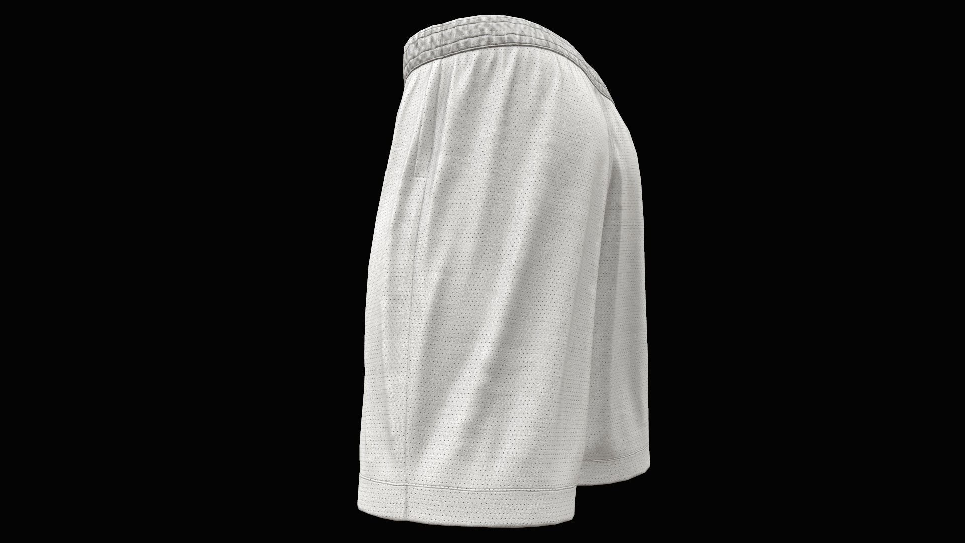 White shorts Low-poly 3D model_11