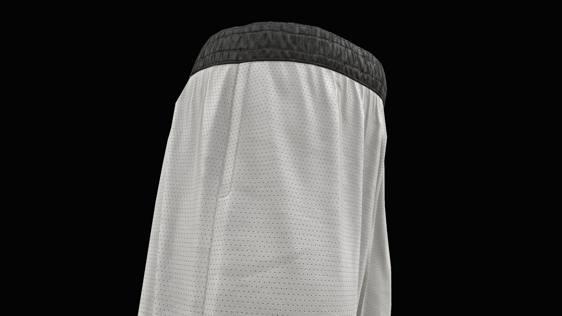 White shorts Low-poly 3D model_10