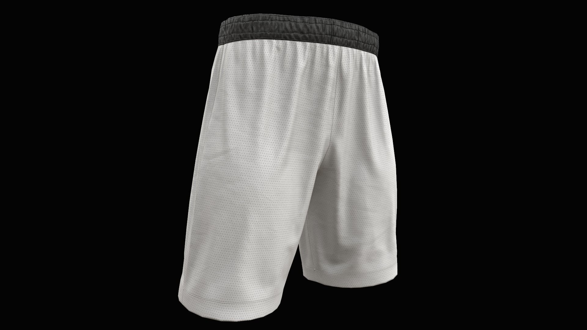 White shorts Low-poly 3D model_2