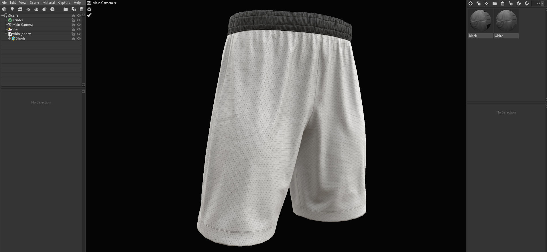 White shorts Low-poly 3D model_26