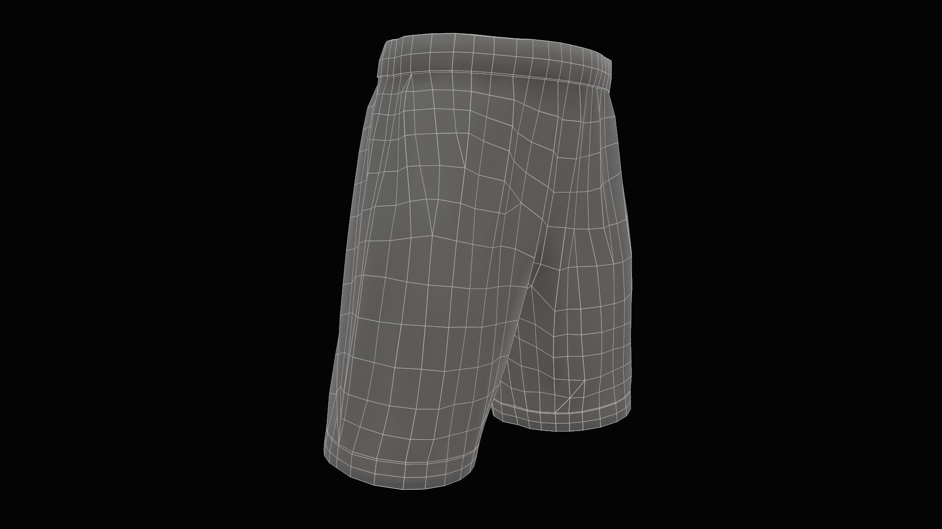 White shorts Low-poly 3D model_18