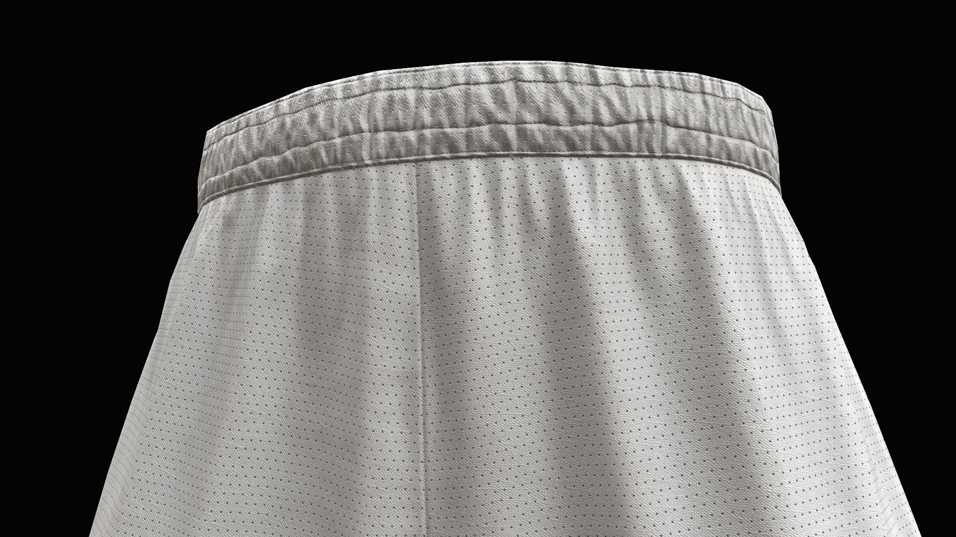 White shorts Low-poly 3D model_13