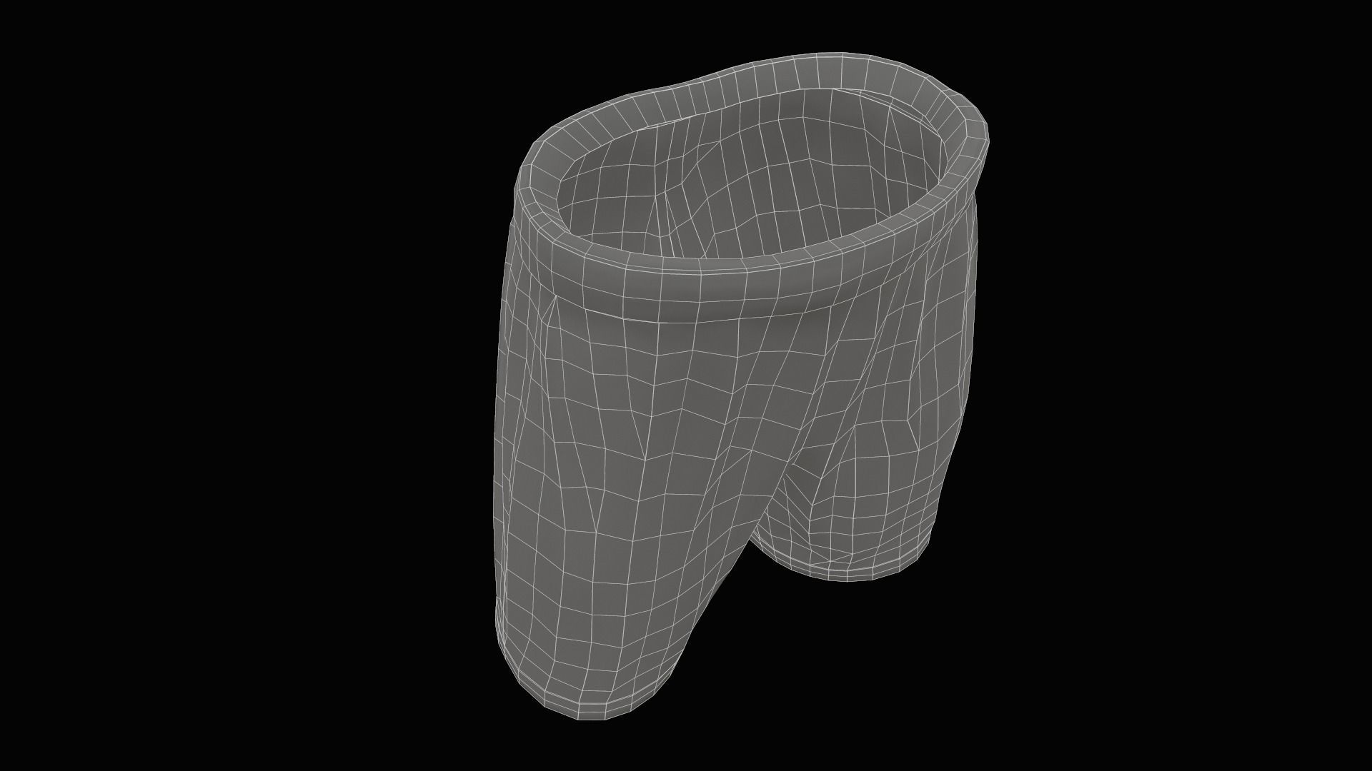 White shorts Low-poly 3D model_23