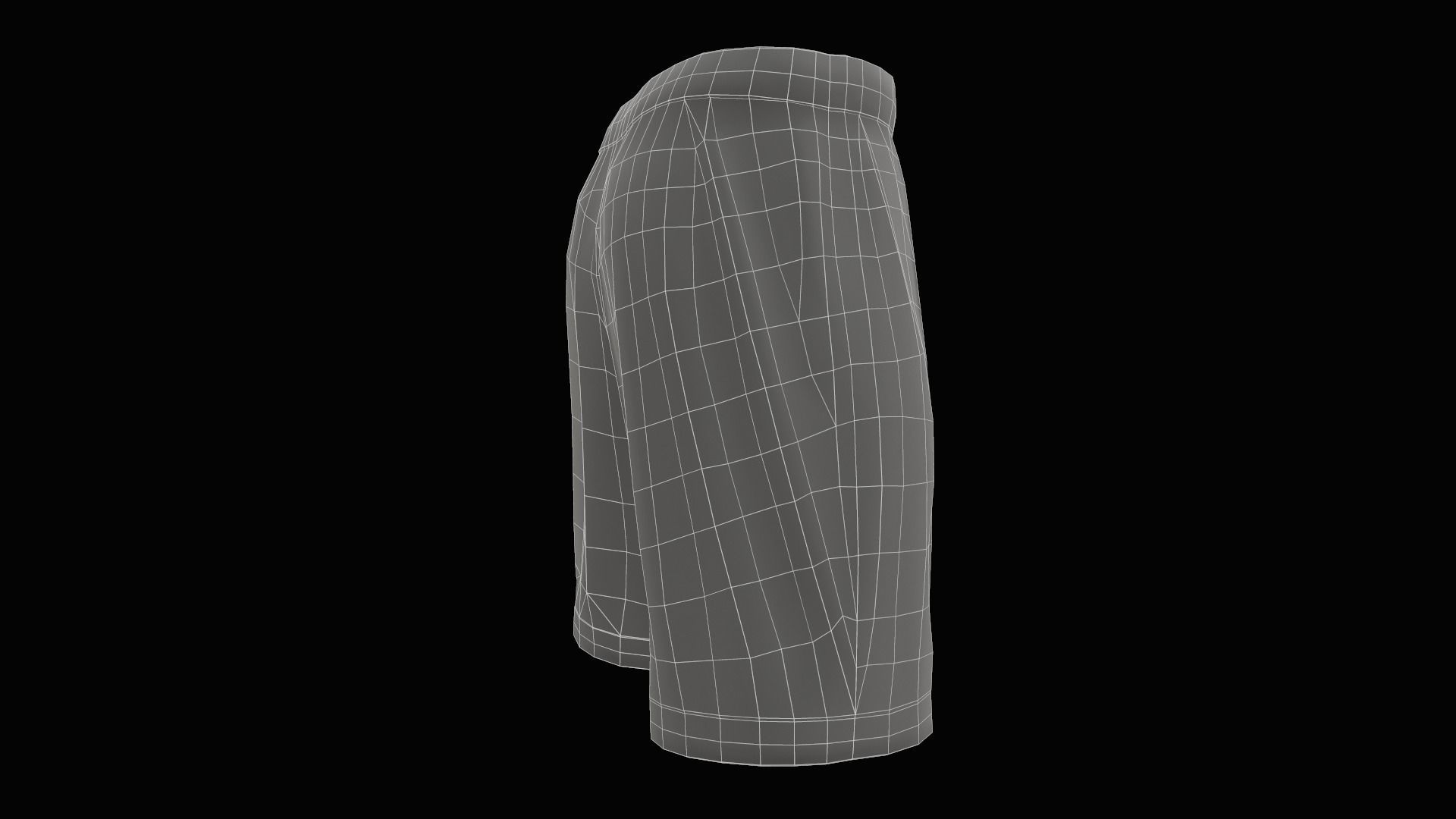 White shorts Low-poly 3D model_22