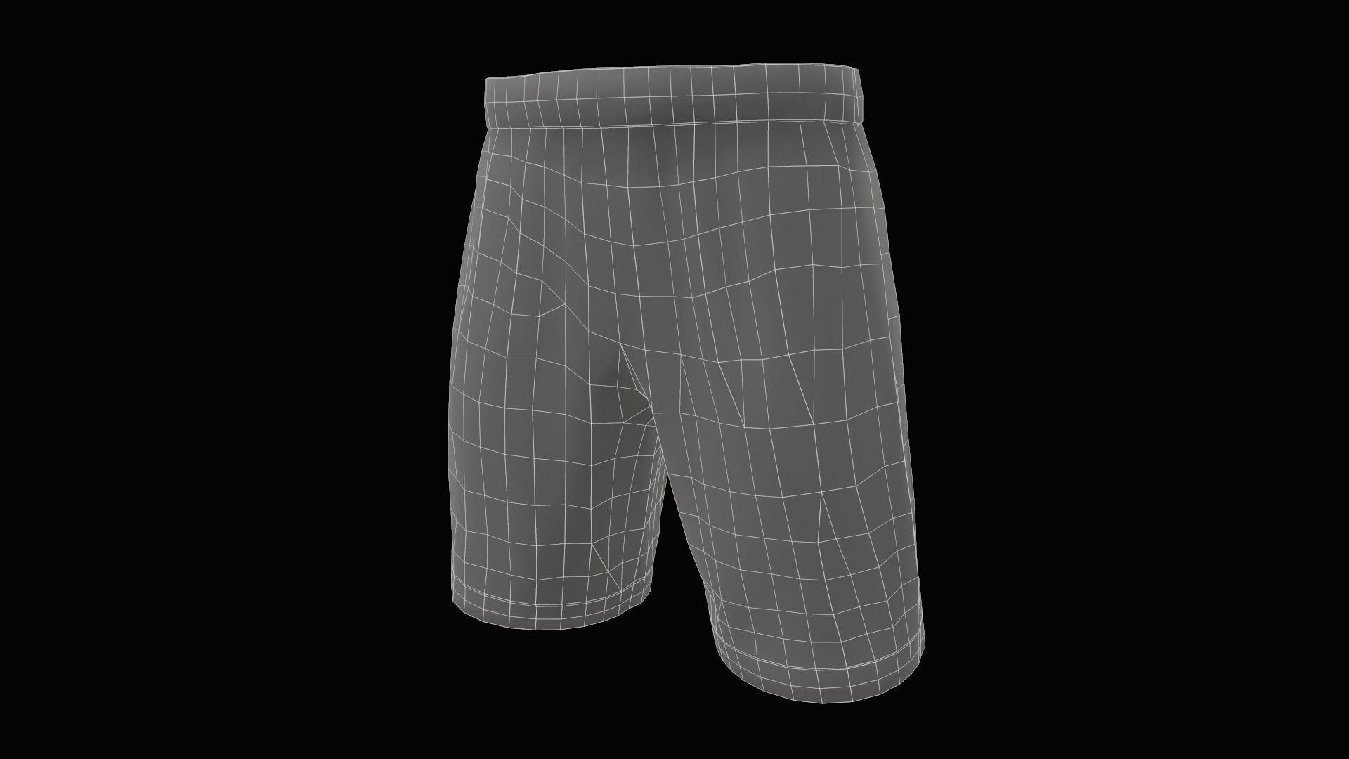 White shorts Low-poly 3D model_19