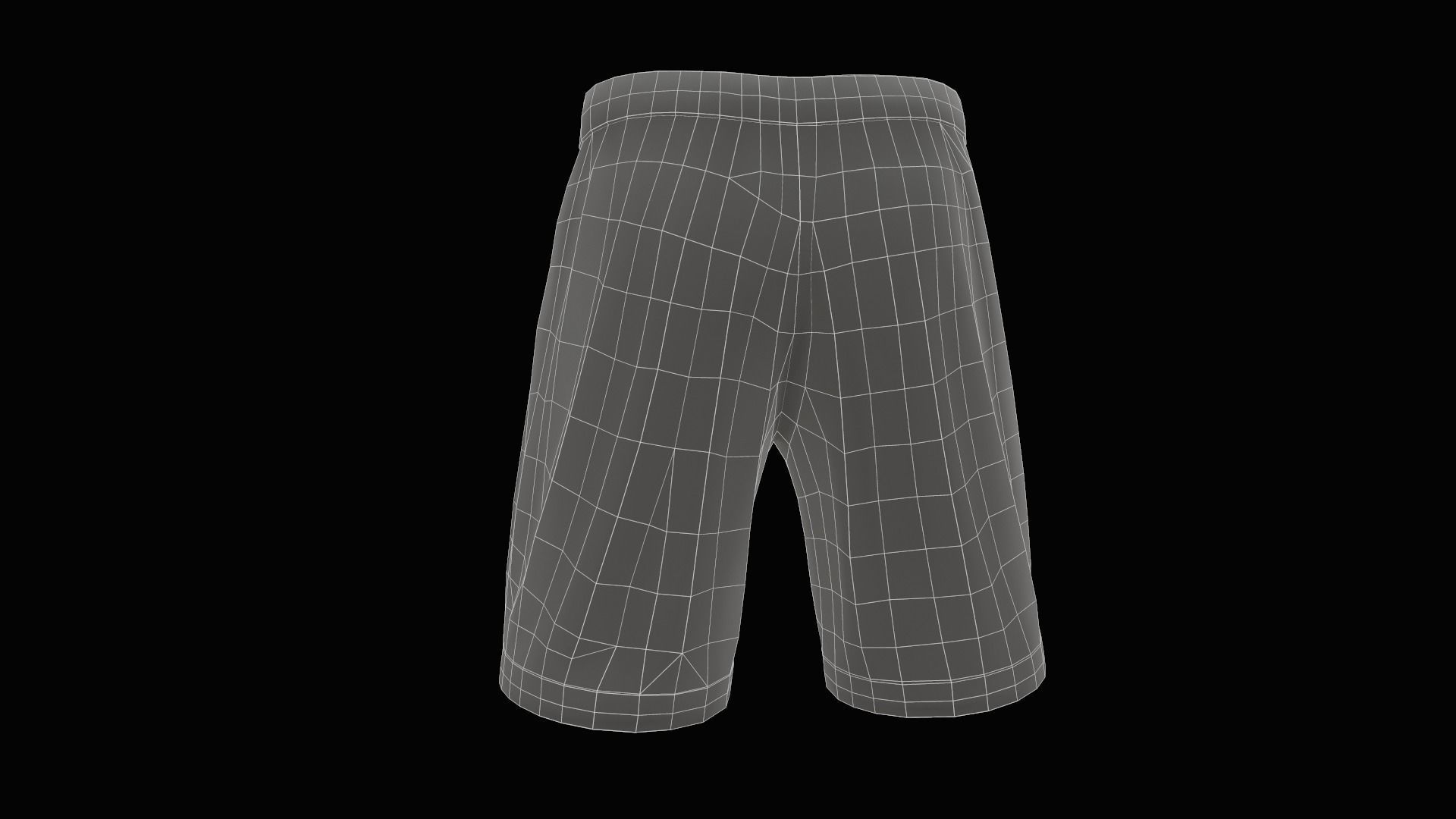 White shorts Low-poly 3D model_21