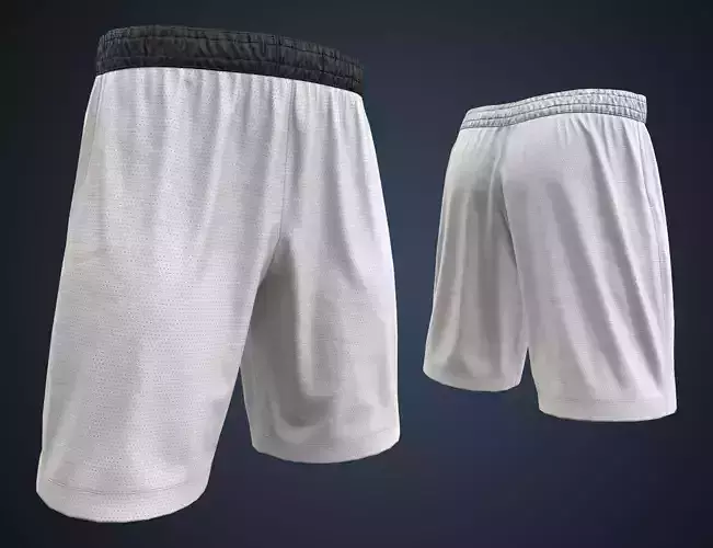 White shorts Low-poly 3D model