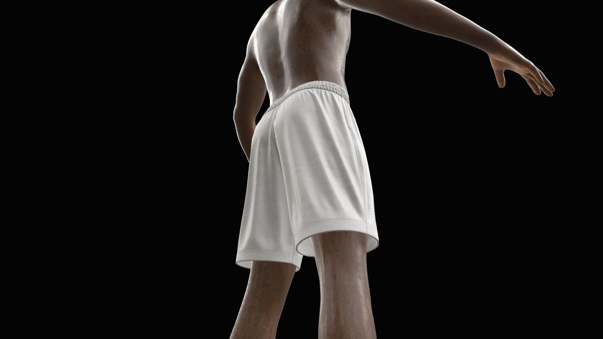 White shorts Low-poly 3D model_17