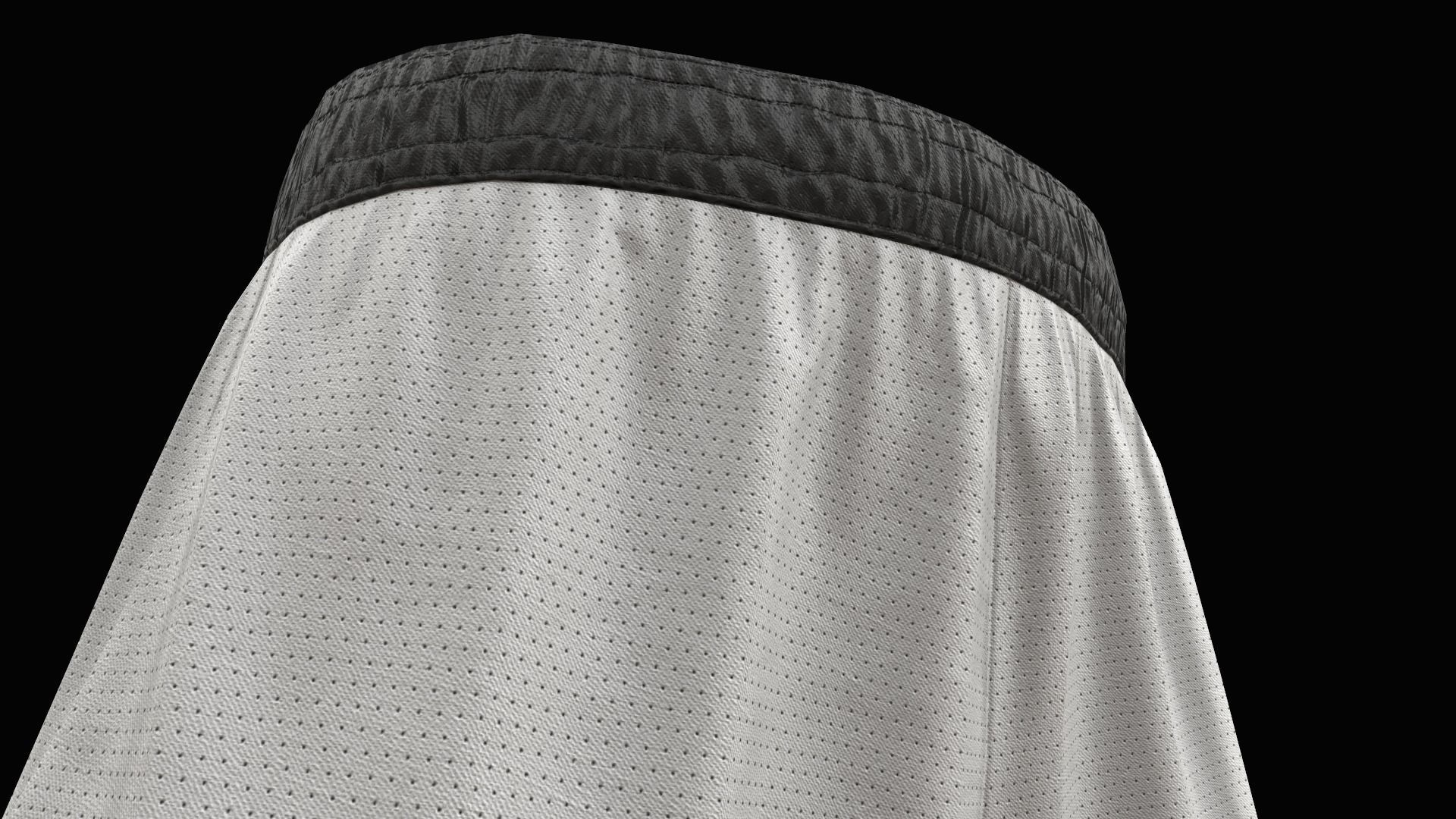 White shorts Low-poly 3D model_12