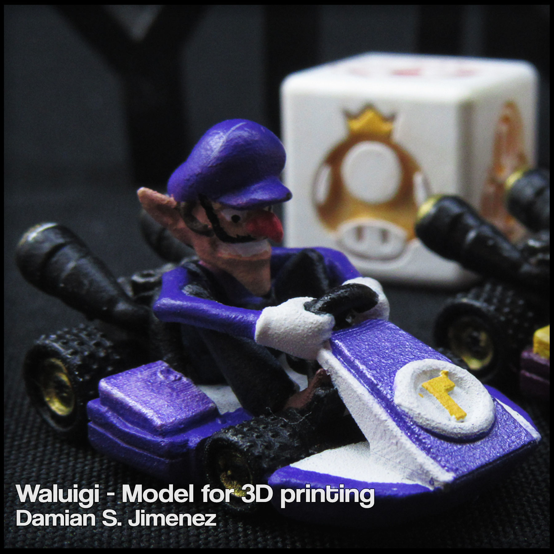 Waluigi Mario Kart - Waluigi for Monopoly Gamer 3D print model_7