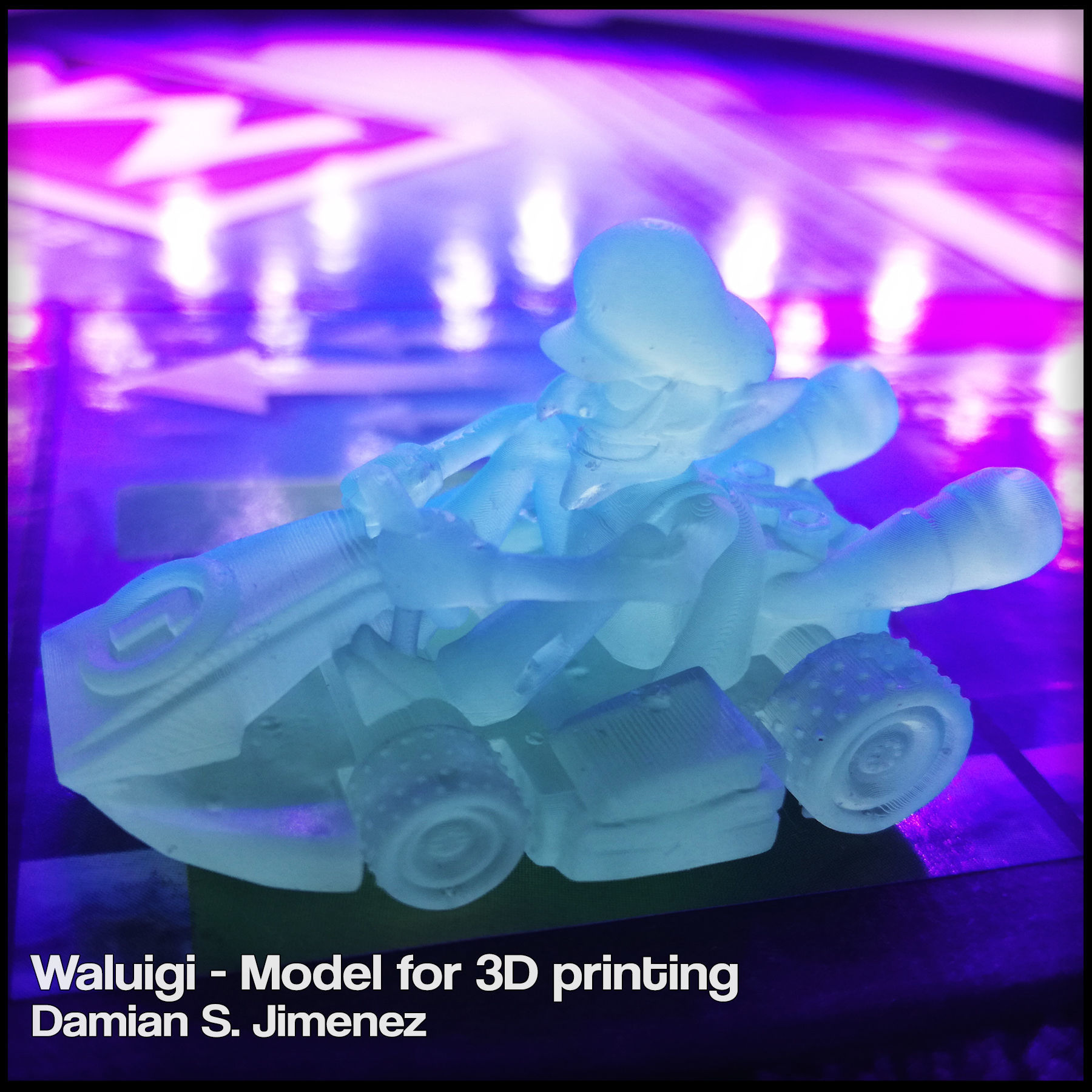Waluigi Mario Kart - Waluigi for Monopoly Gamer 3D print model_6