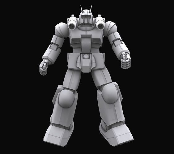 Gundam mobile suit MS RX 77 2 model 3D model