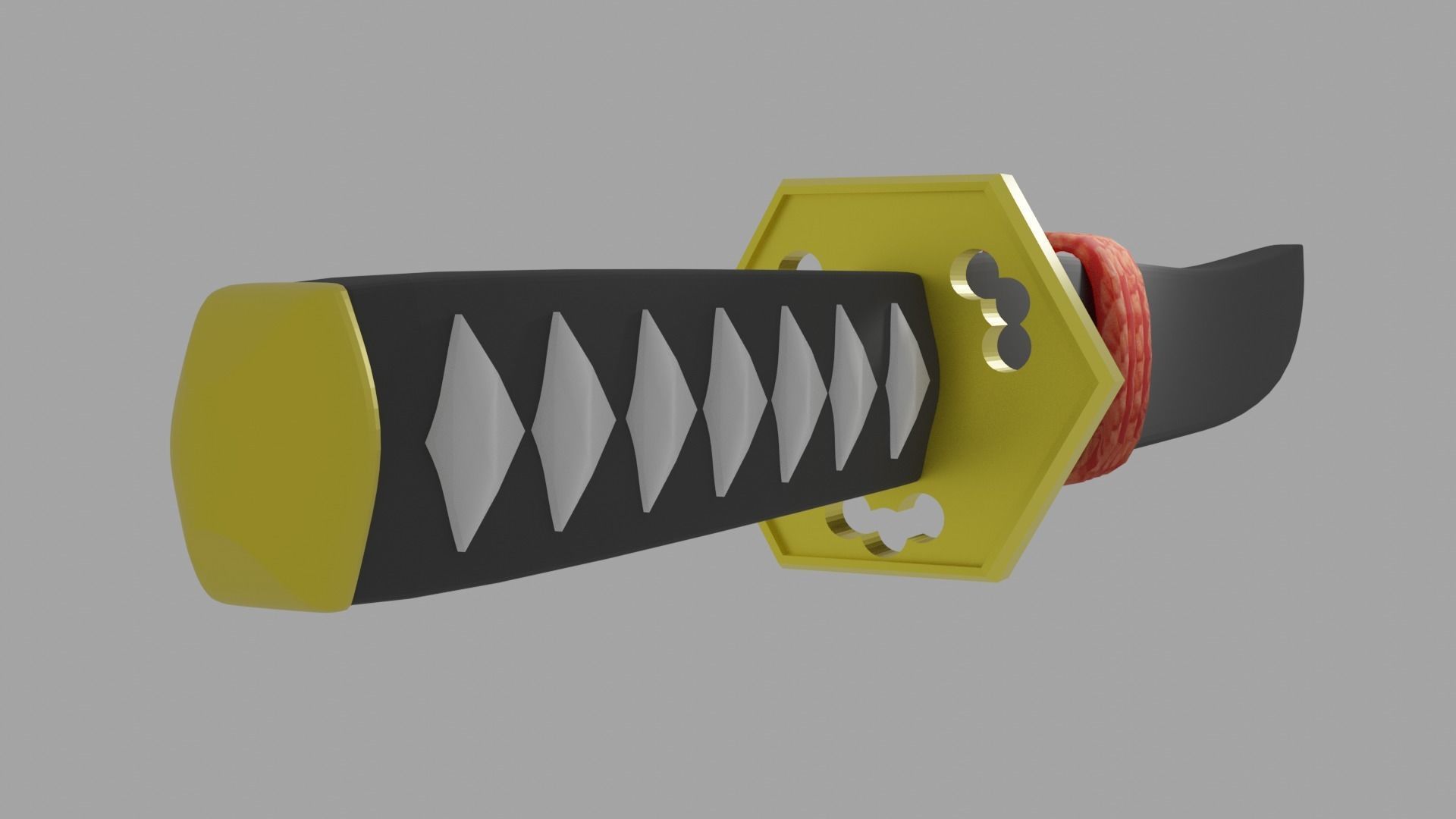 Samurai Katana Low-poly 3D model_5