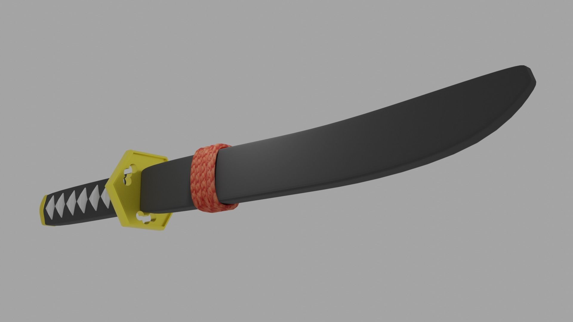 Samurai Katana Low-poly 3D model_7