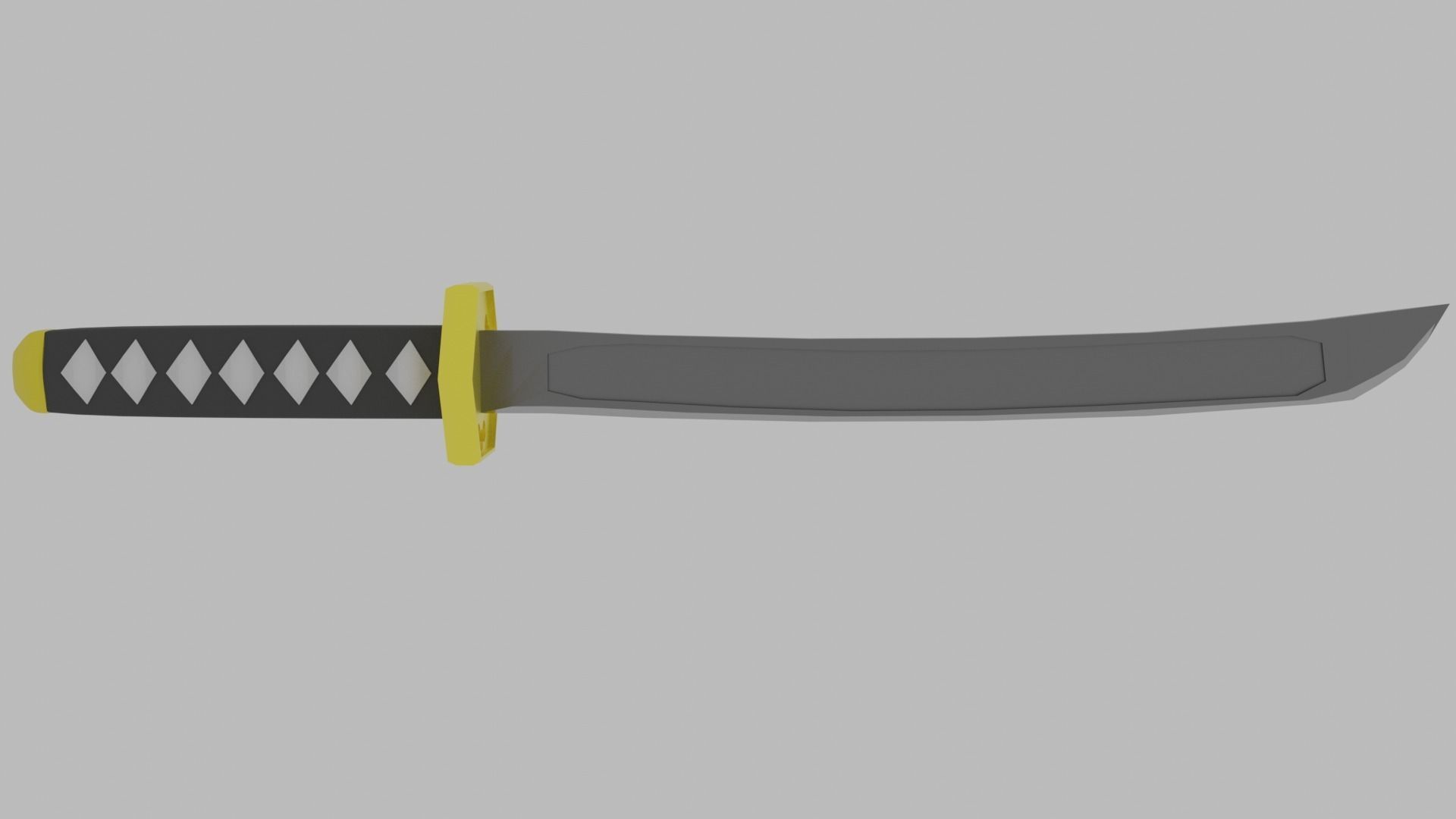 Samurai Katana Low-poly 3D model_3