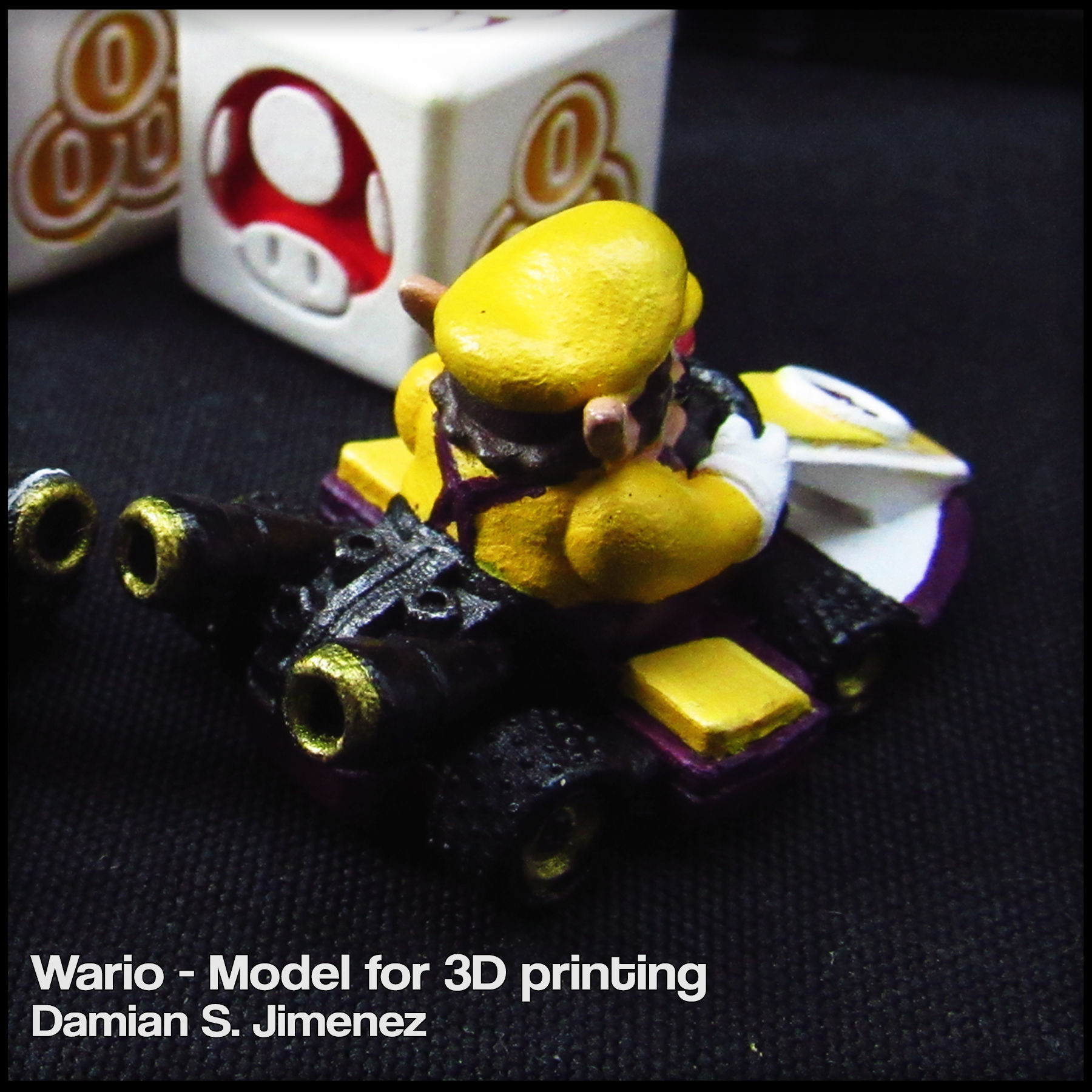 Wario Mario Kart - Wario for Monopoly Gamer 3D print model_7
