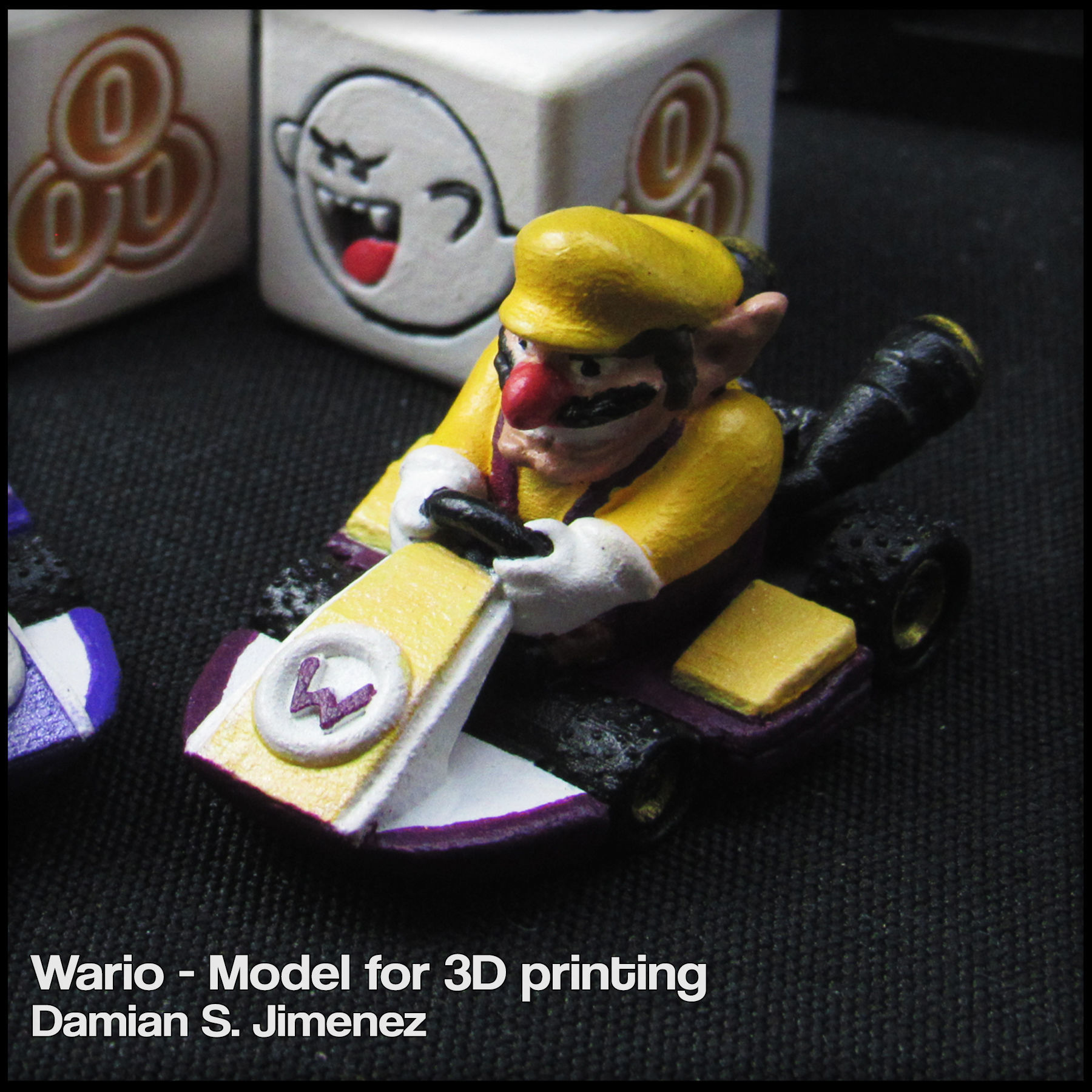 Wario Mario Kart - Wario for Monopoly Gamer 3D print model_6