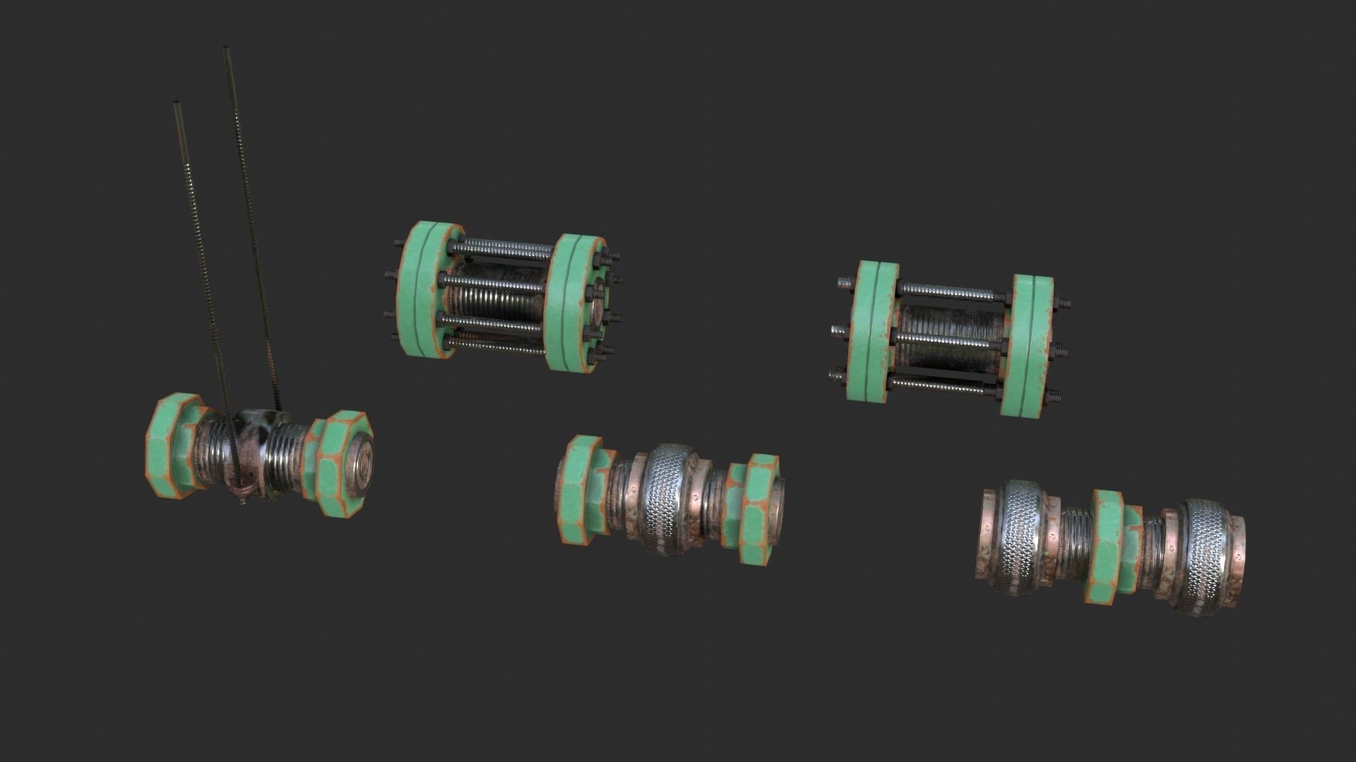 Modular Pipes - Oil Pipelines Low-poly 3D model_13