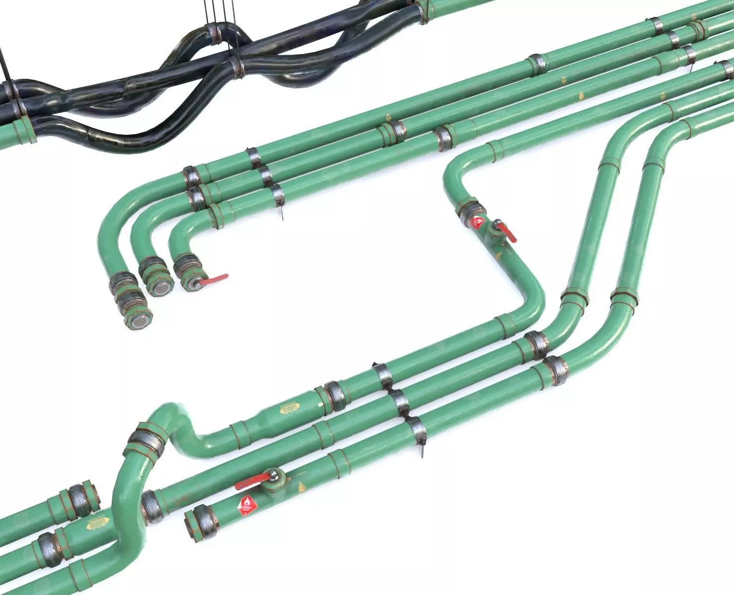 Modular Pipes - Oil Pipelines Low-poly 3D model_0