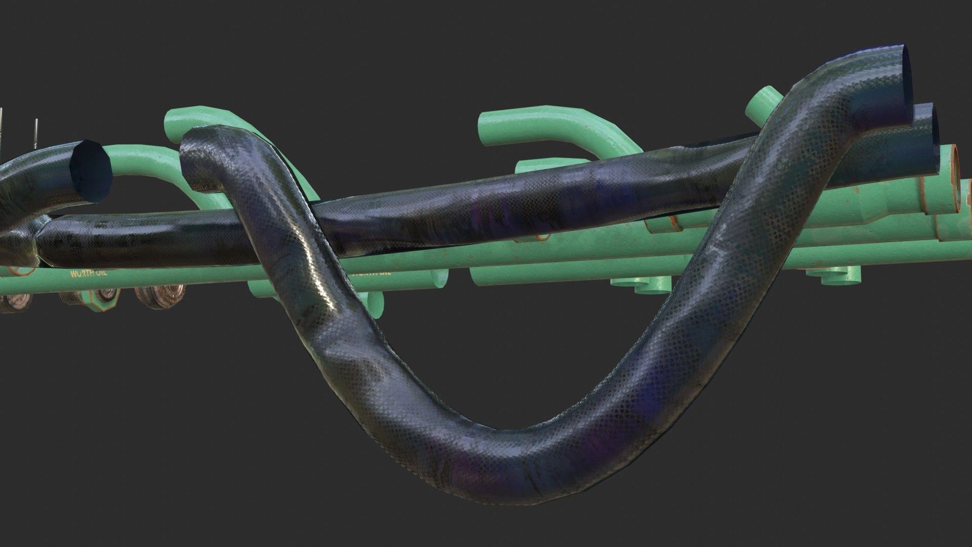 Modular Pipes - Oil Pipelines Low-poly 3D model_6
