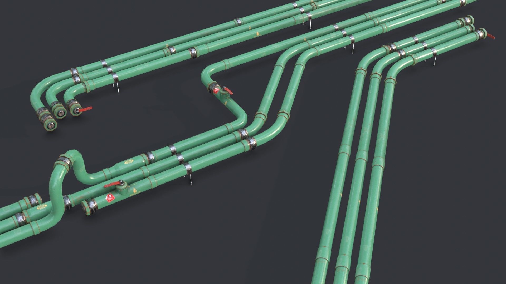 Modular Pipes - Oil Pipelines Low-poly 3D model_17
