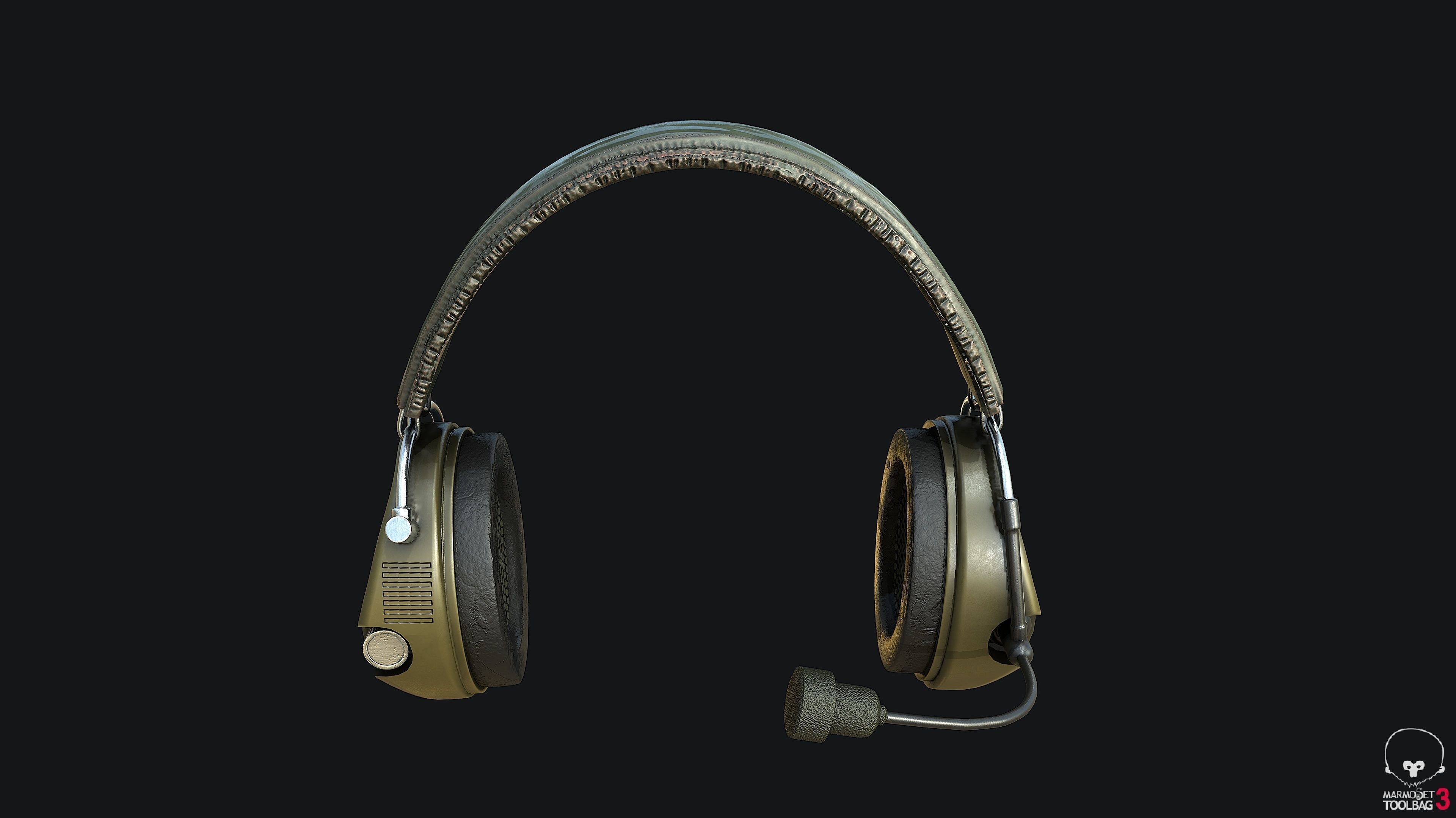 Tactical Headsets Game-ready PBR Low-poly 3D model_6
