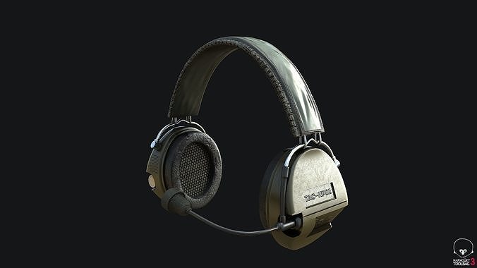 Tactical Headsets Game-ready PBR Low-poly 3D model